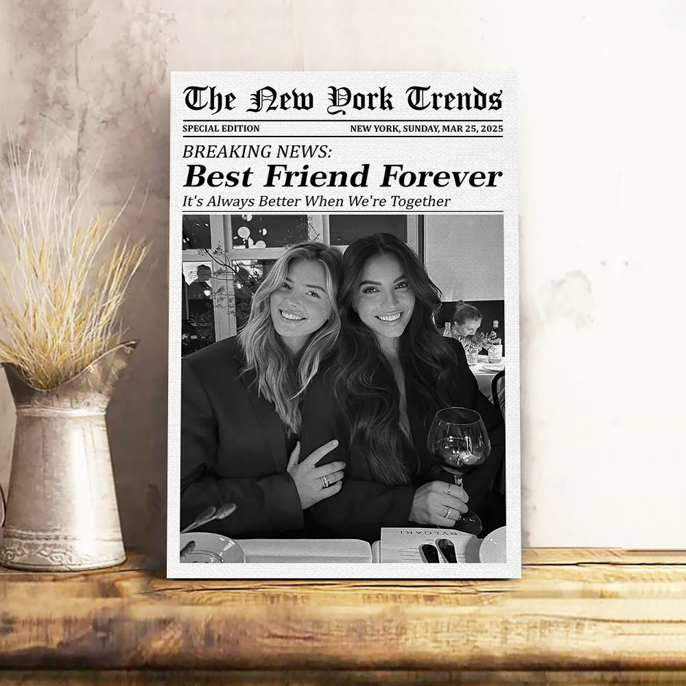 Custom Best Friends Photo Gift - Personalized Newspaper Photo Poster CH07 896478 - Image 3