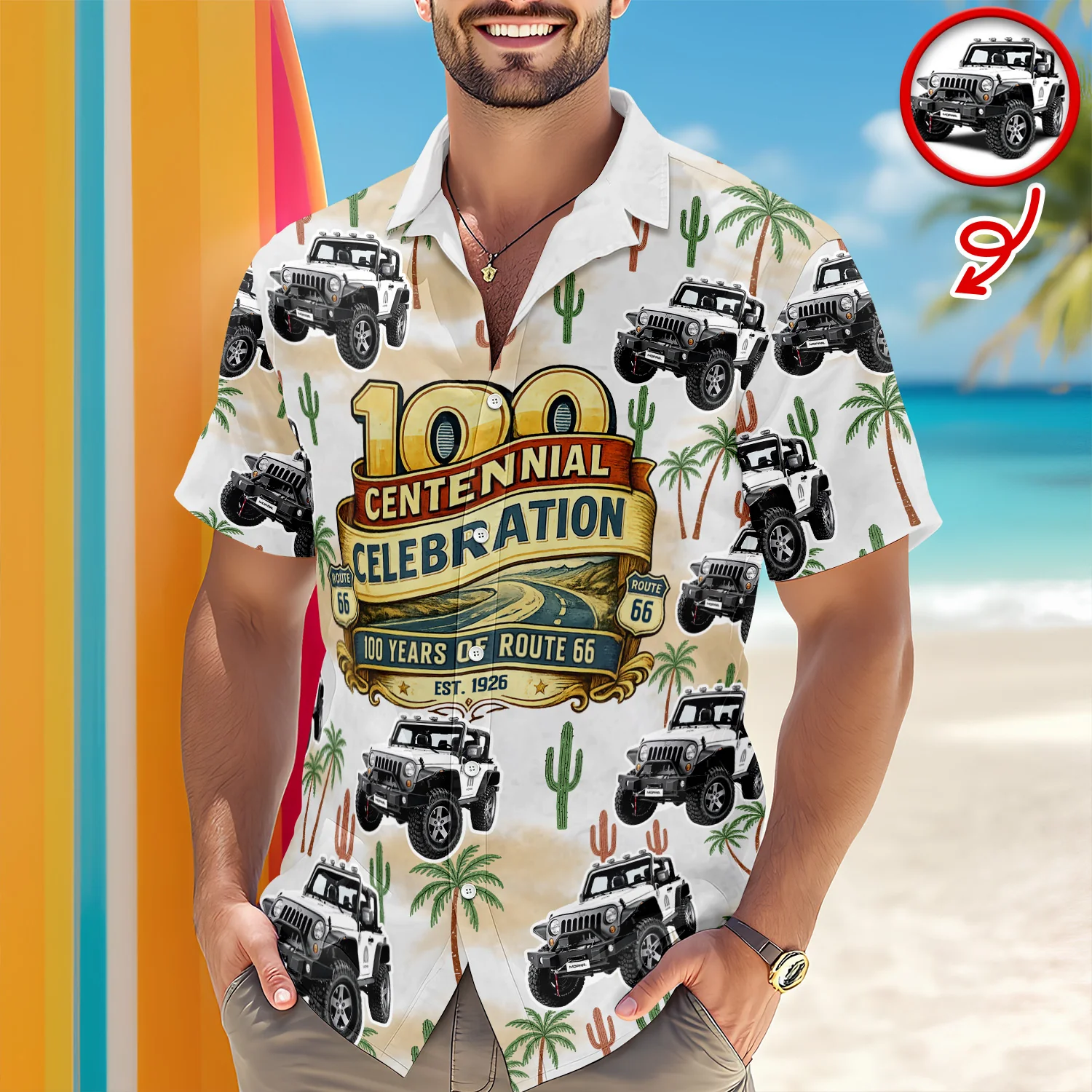 Custom Car Photo 100 Centenial Celebration 100 Years Of Route 66 Hawaii Shirt CH07 910828 - Image 4