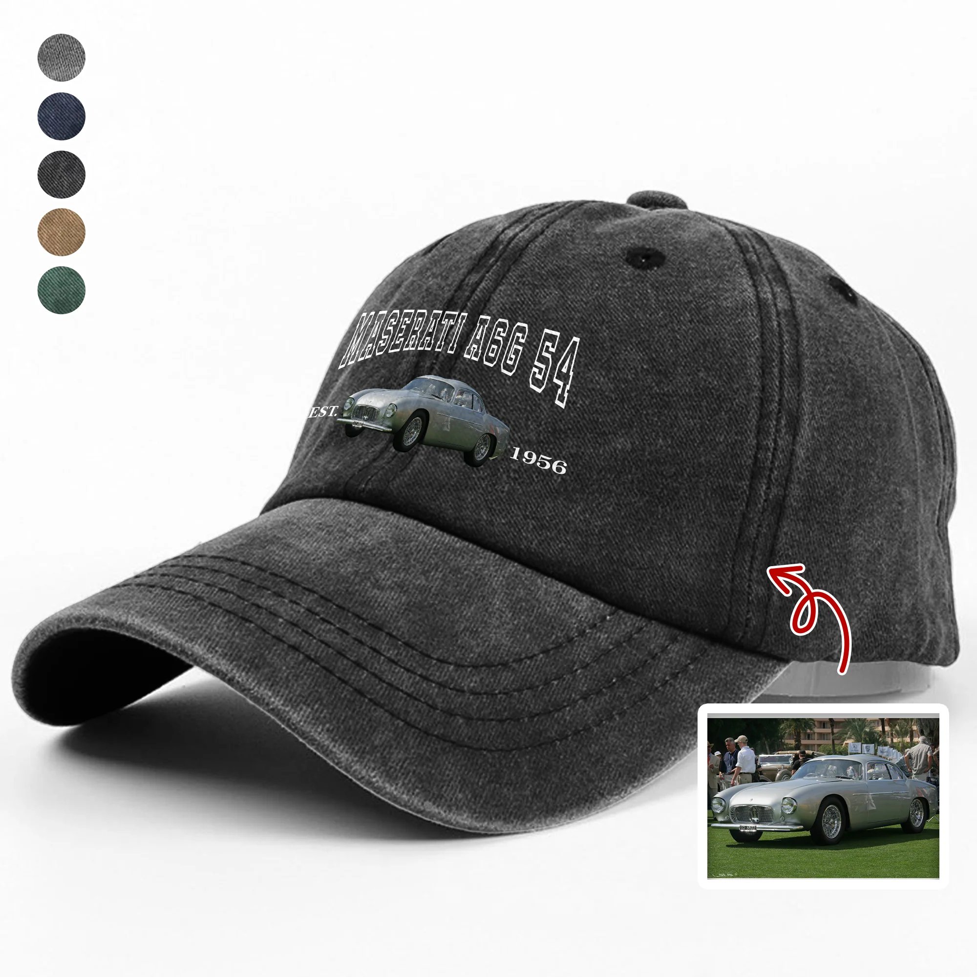Custom Car Photo Personalized Washed Denim Baseball Cap TH10 894413 - Image 3