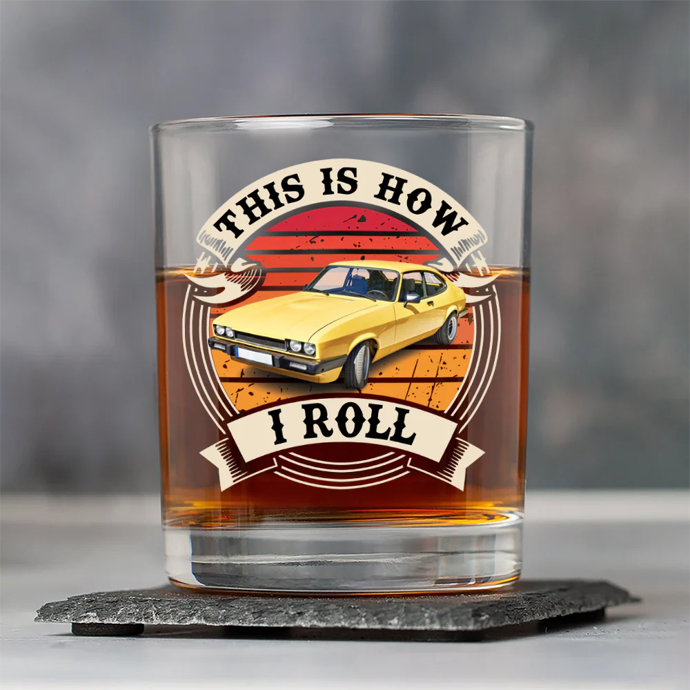 Custom Car Photo This Is How I Roll - Route 66 Vintage Whiskey Glass CH07 899798 - Image 4