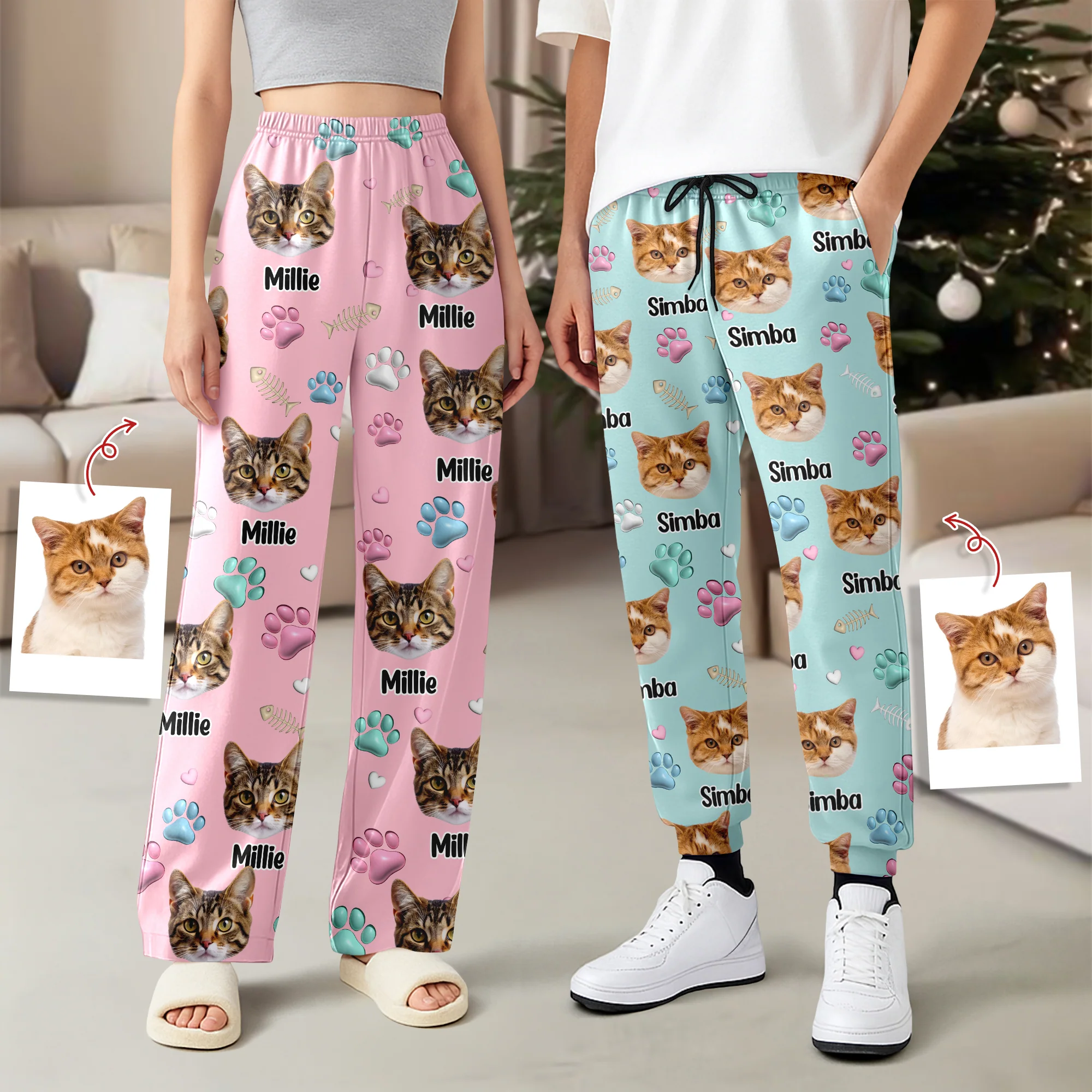 Custom Cat Face Personalized Sweatpants Gift For Cat Lovers HA75 898132 - Image 2