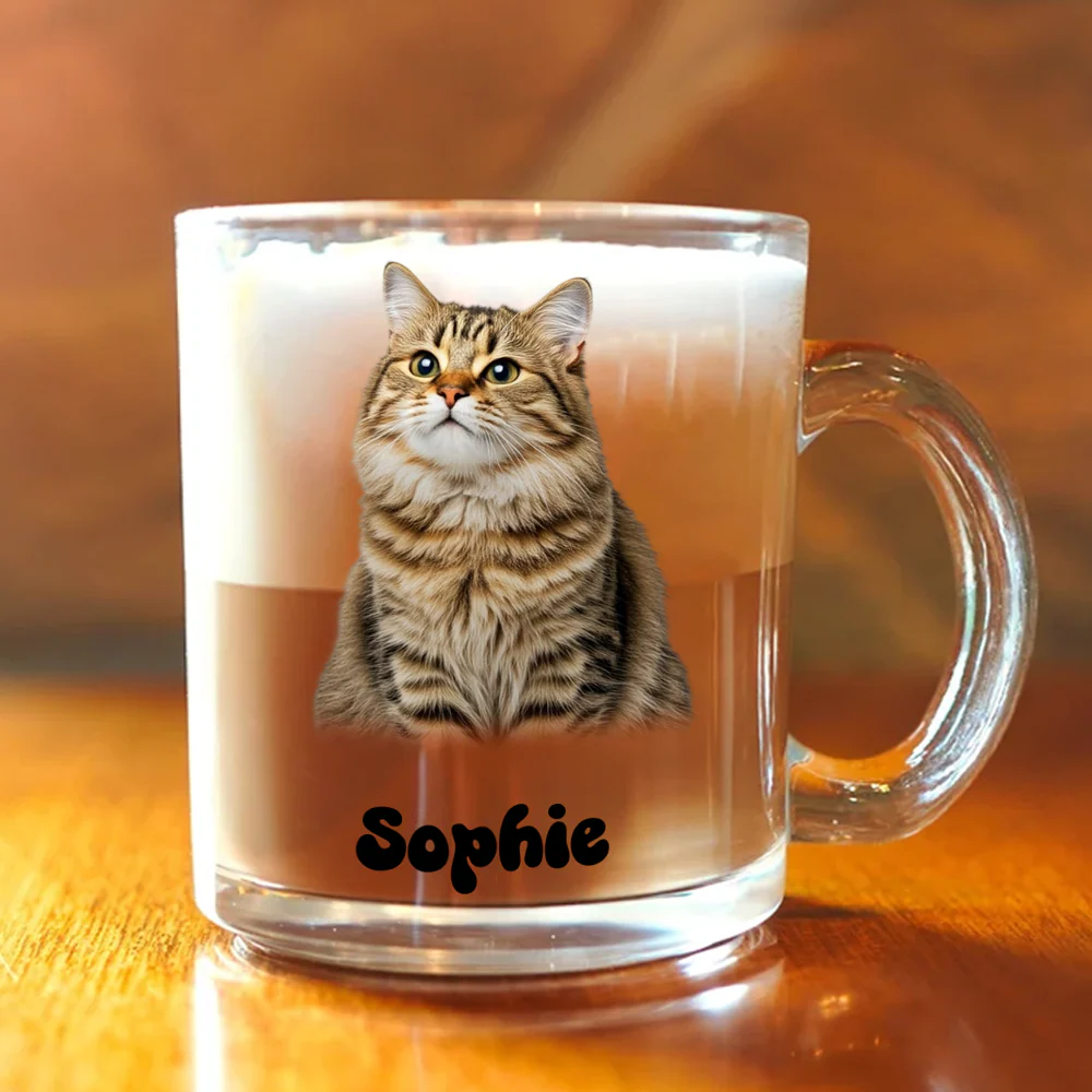 Custom Cat Photo Glass Mug For Cat Lovers CH07 899276 - Image 6