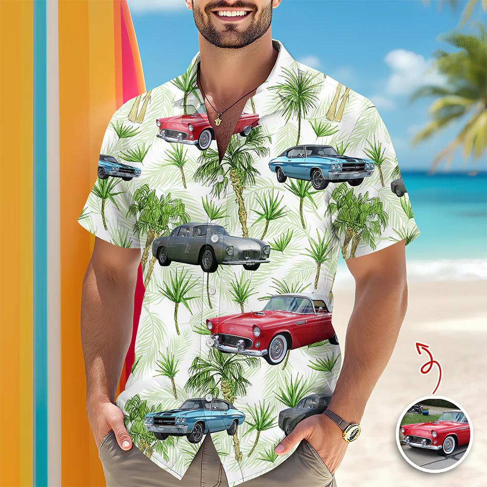 Custom Classic Car Photo Aloha Hawaii Shirt CH07 911560 - Image 2