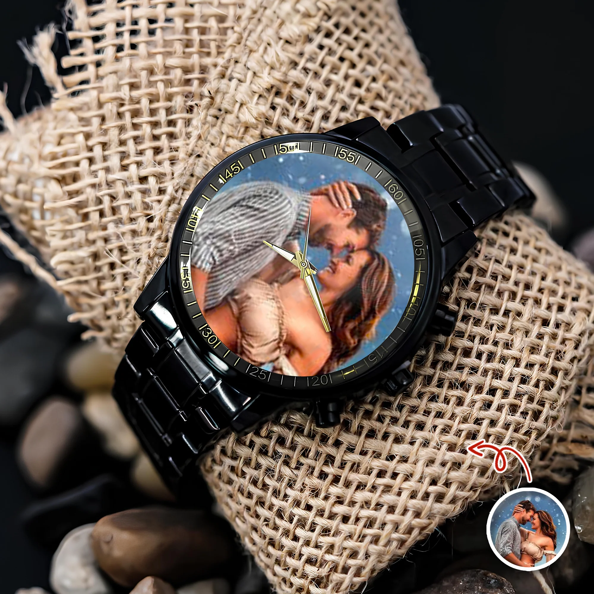 Custom Couple Photo Men's Wrist Watch Gift For Boyfriend, Husband TH10 898451 - Image 4