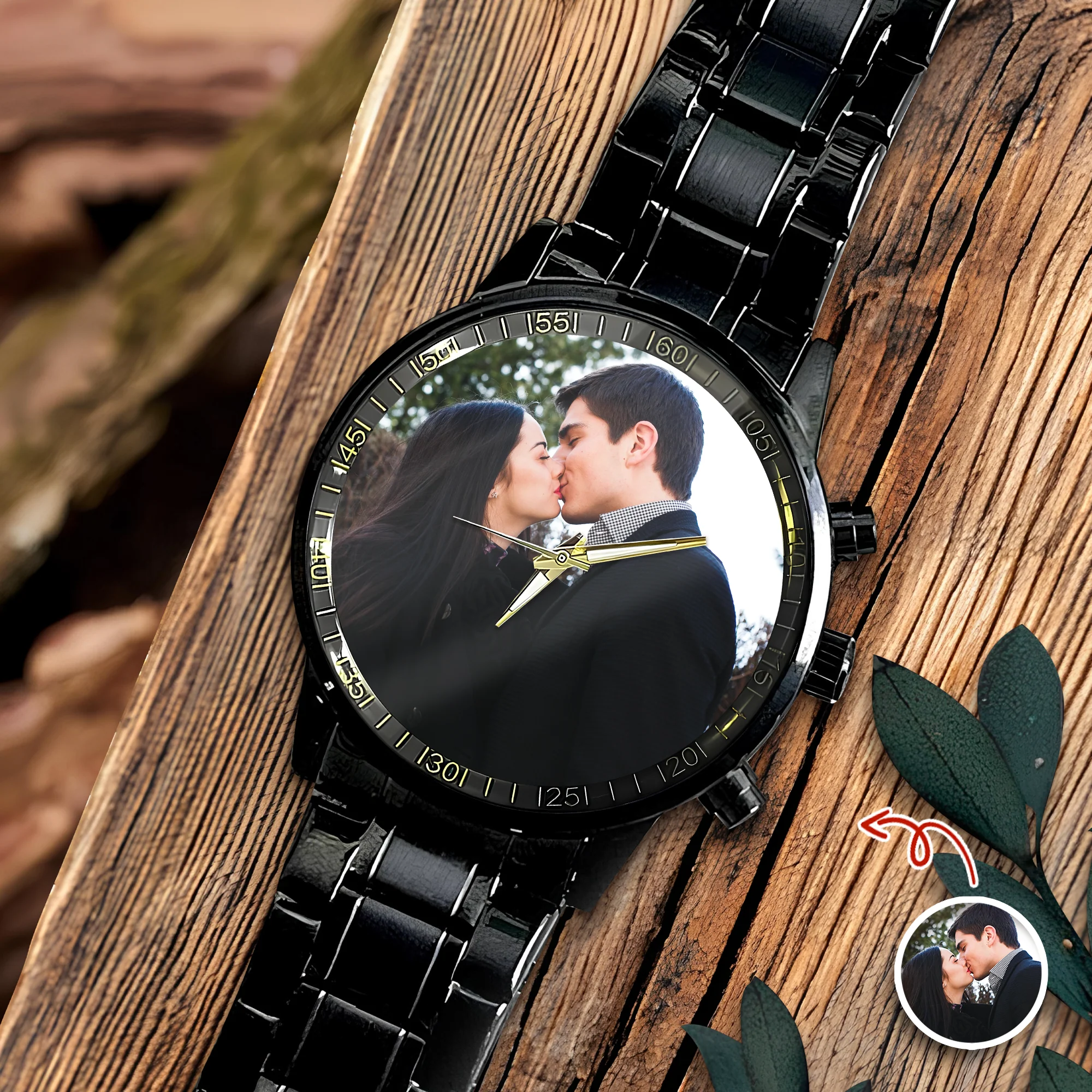 Custom Couple Photo Men's Wrist Watch Gift For Boyfriend, Husband TH10 898451 - Image 6