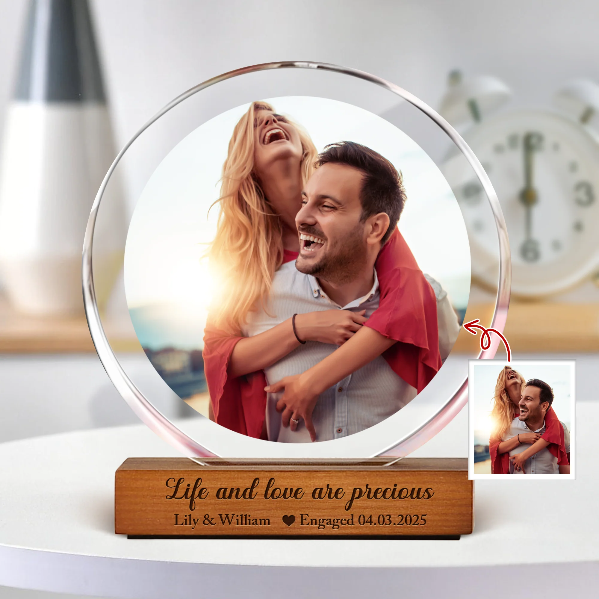 Custom Couple Photo The Best Is Yet To Come Round Acrylic Frame Block Engagement Gifts for Couple HA75 892850 - Image 2