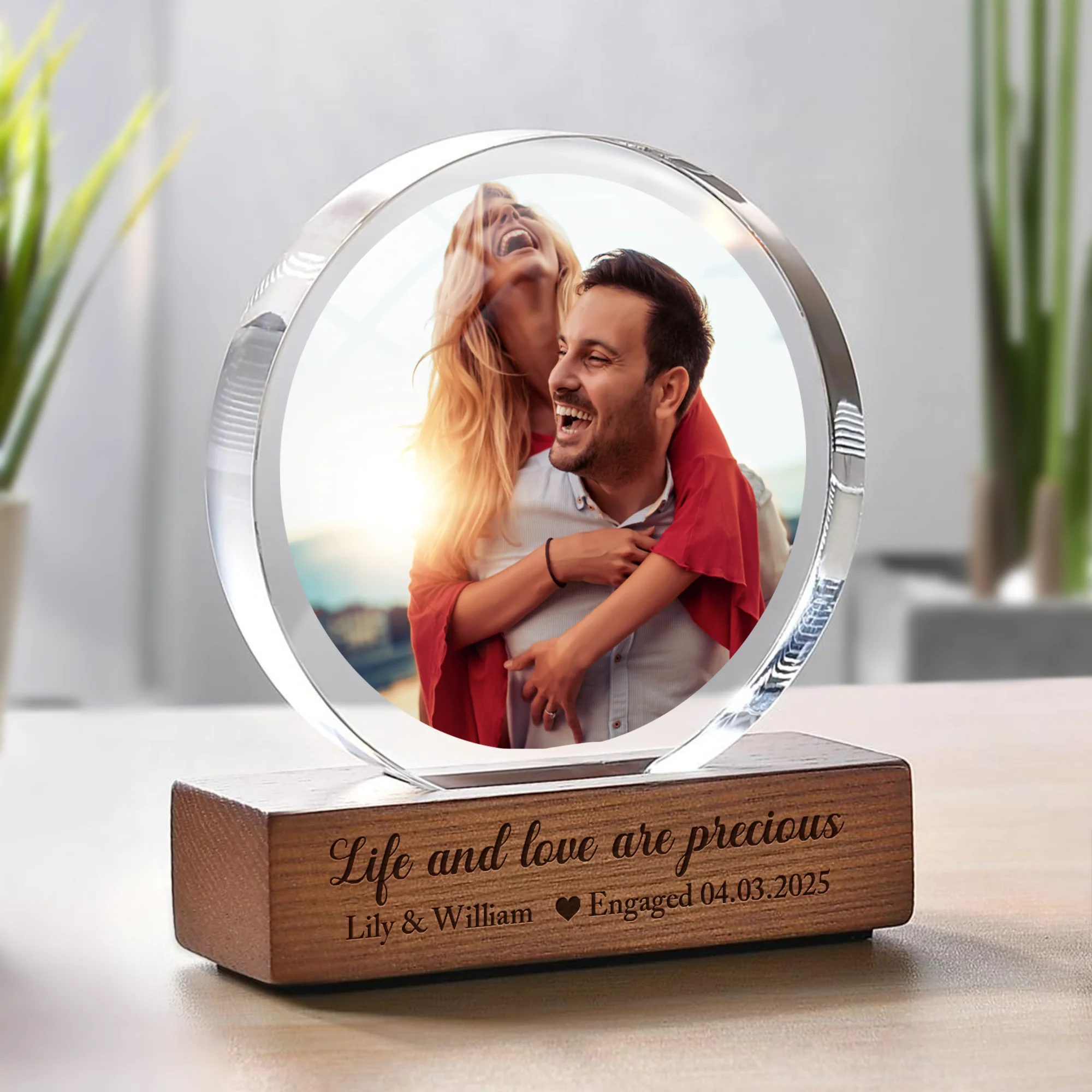 Custom Couple Photo The Best Is Yet To Come Round Acrylic Frame Block Engagement Gifts for Couple HA75 892850 - Image 3