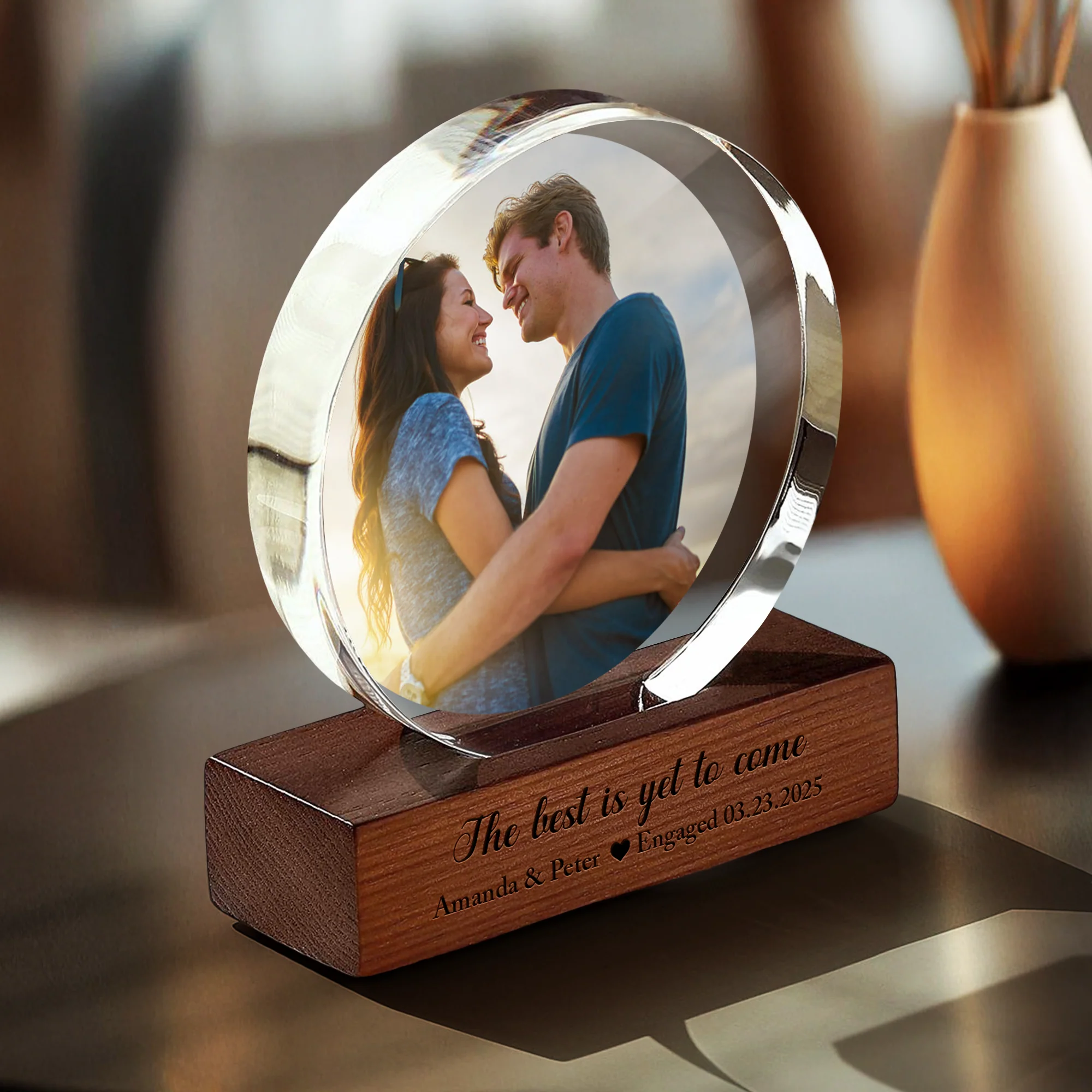 Custom Couple Photo The Best Is Yet To Come Round Acrylic Frame Block Engagement Gifts for Couple HA75 892850 - Image 4