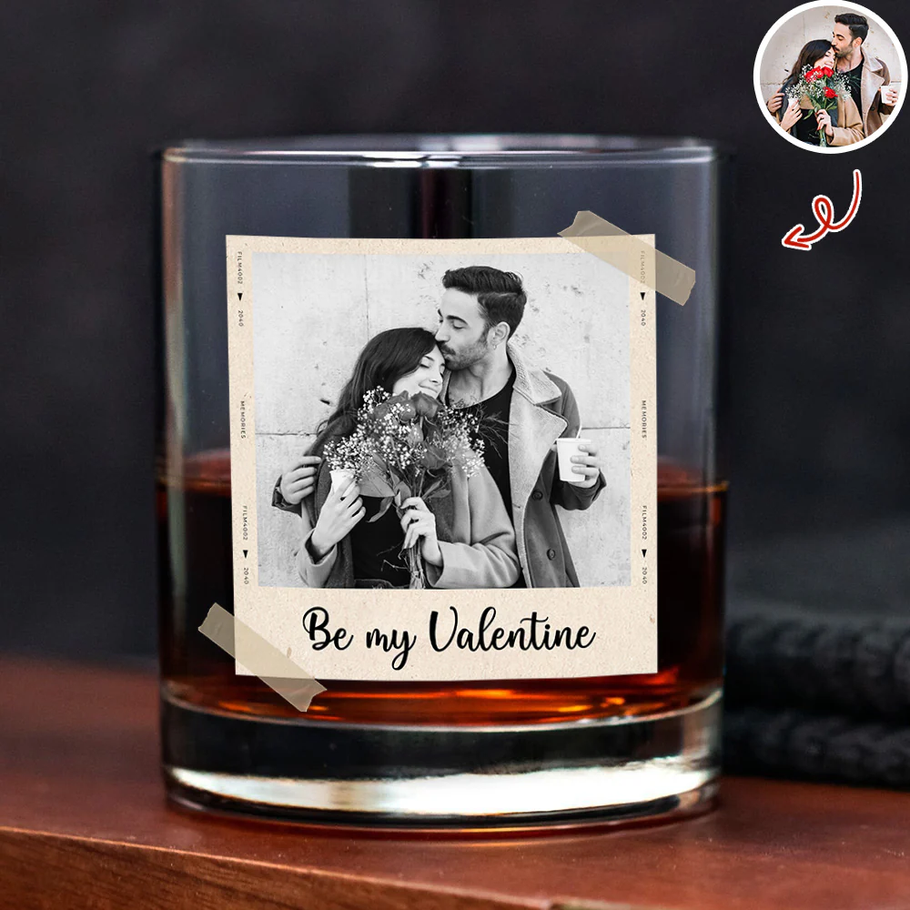 Custom Couple Photo Whiskey Glass Valentine Gift,  Anniversary Gift HA75 898922 - Image 6