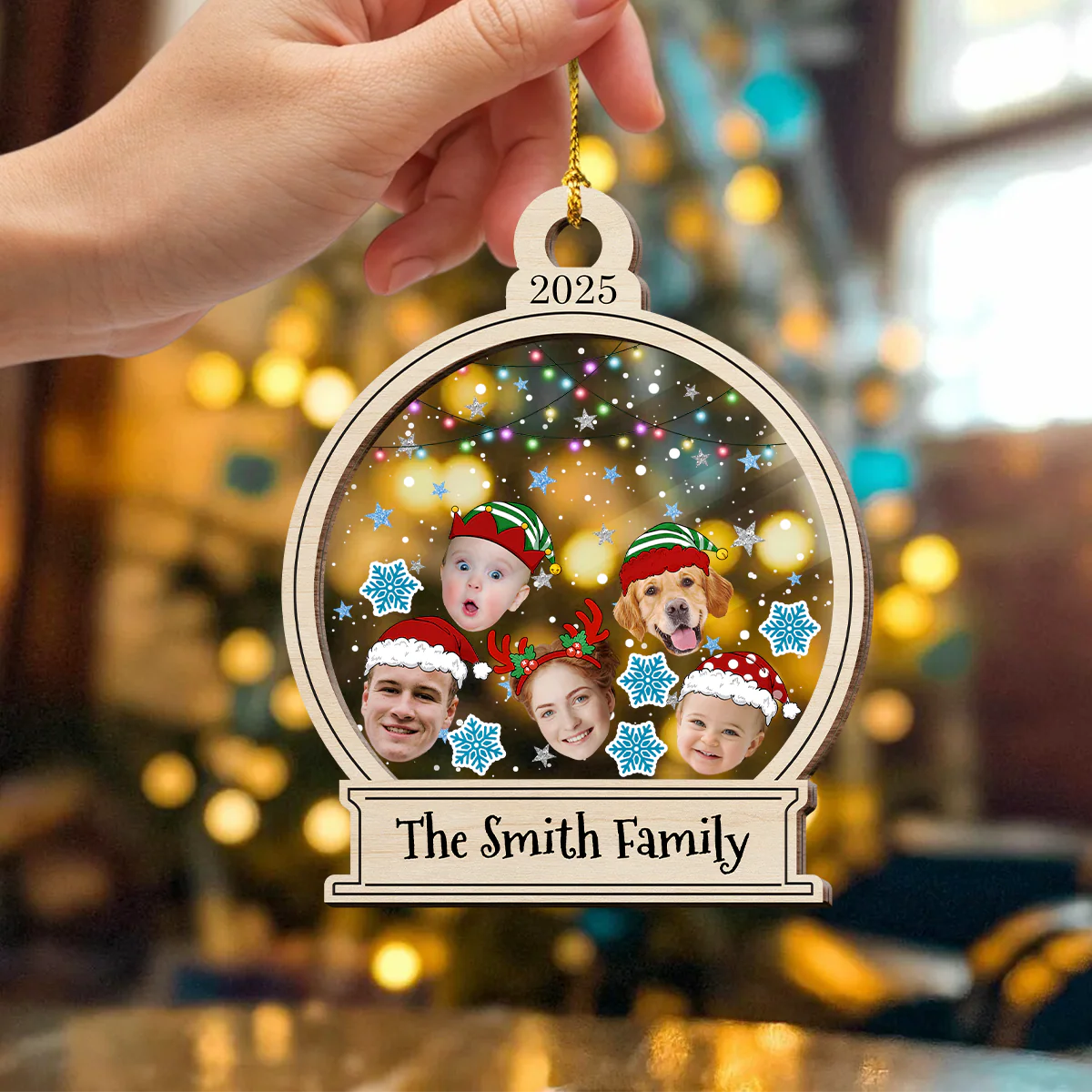 Custom Cute Family Face Photo Personalized Shaker Ornament Christmas Gift For Family CH07 896914 - Image 4