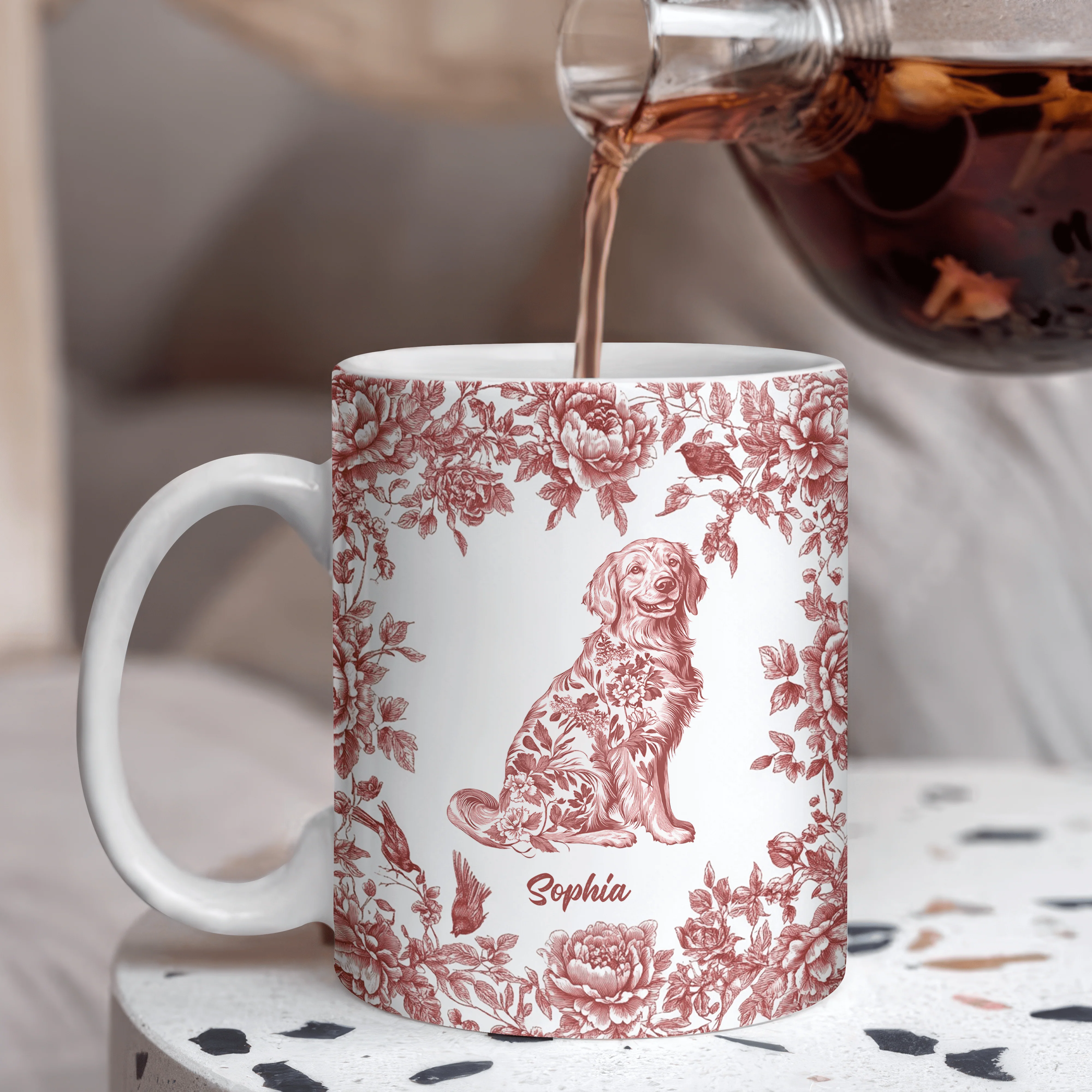 Custom Dog Breeds Chinoiserie Toile De Jouy Style Personalized Mug Gift For Dog Lovers HA75 892550 - Image 3