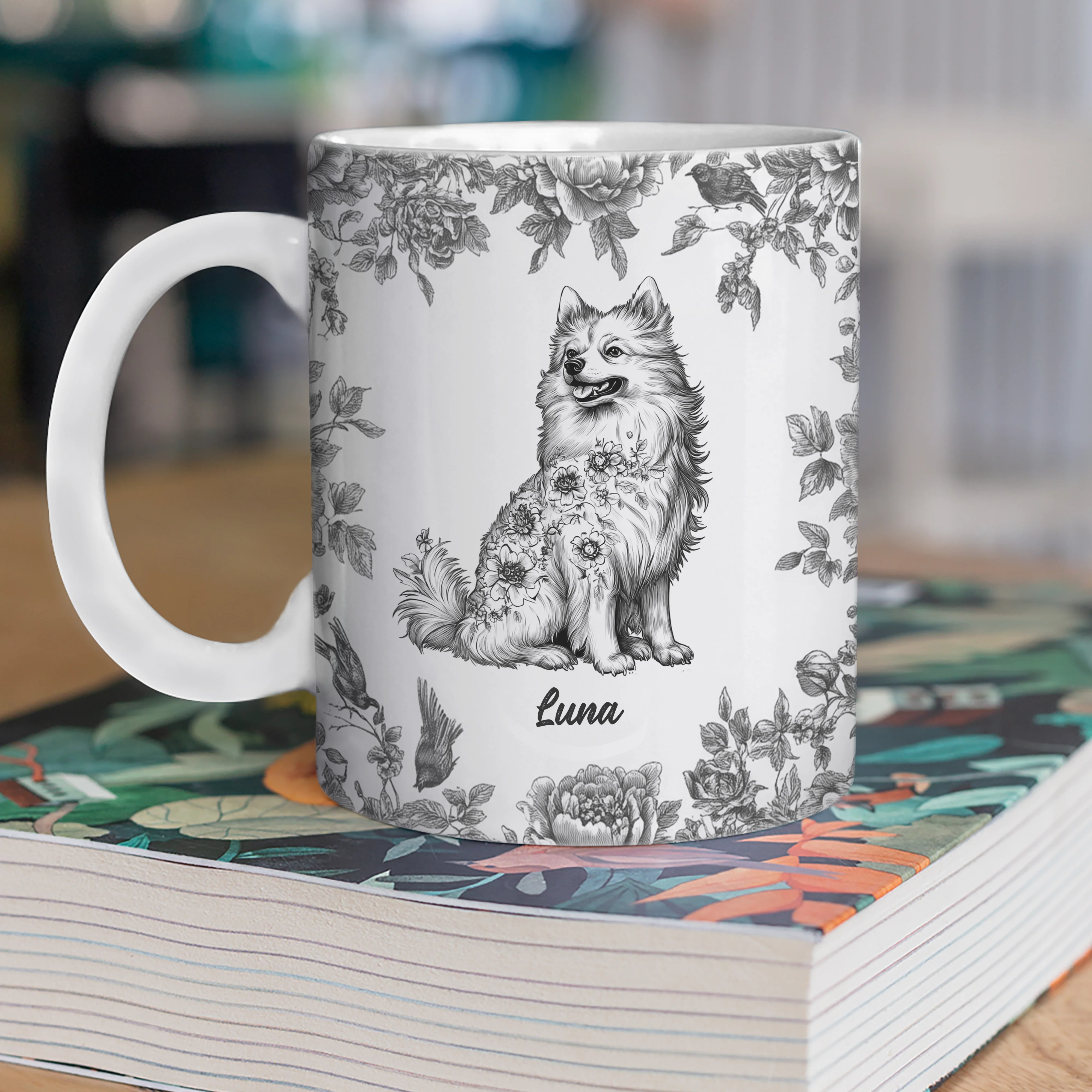 Custom Dog Breeds Chinoiserie Toile De Jouy Style Personalized Mug Gift For Dog Lovers HA75 892550 - Image 4