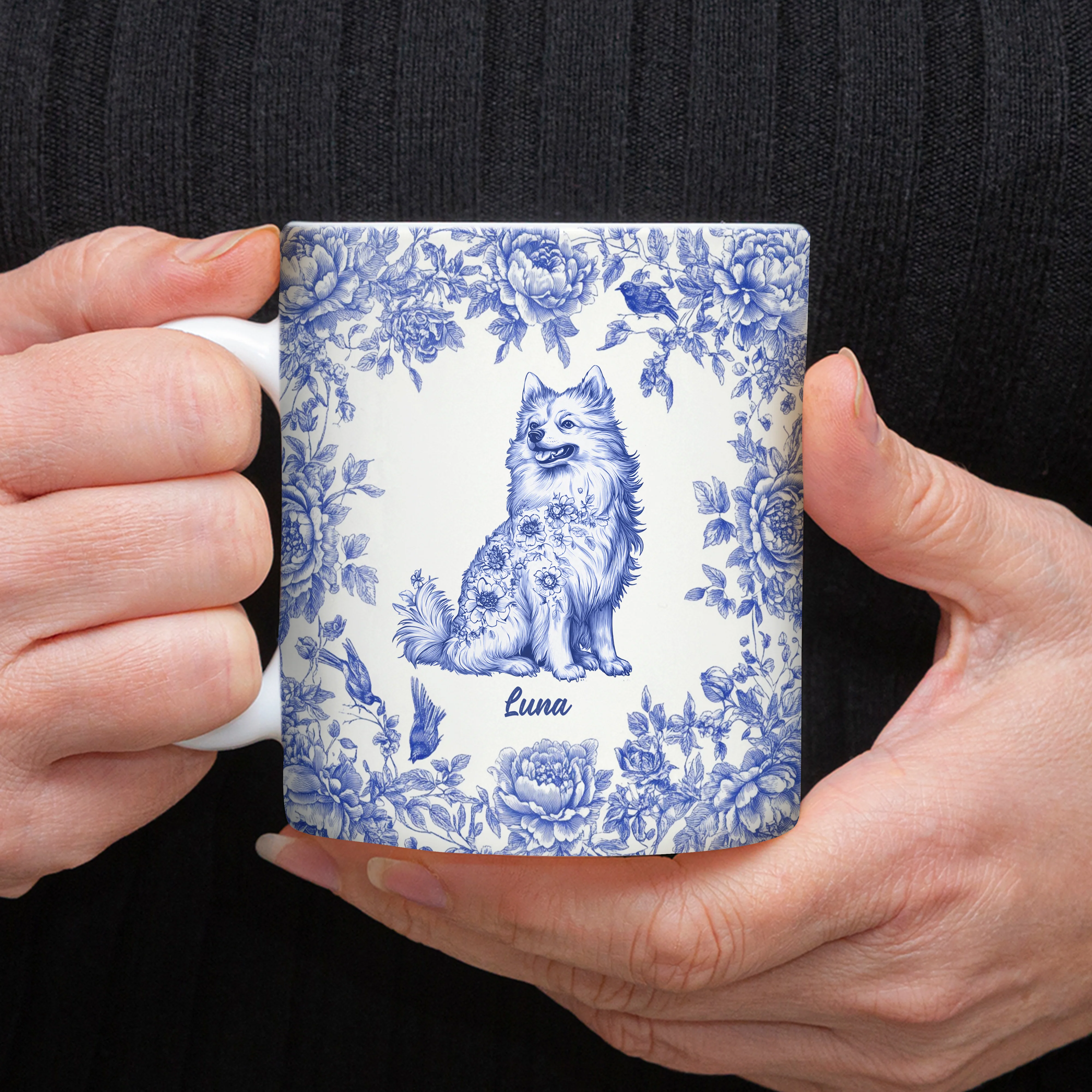 Custom Dog Breeds Chinoiserie Toile De Jouy Style Personalized Mug Gift For Dog Lovers HA75 892550 - Image 5