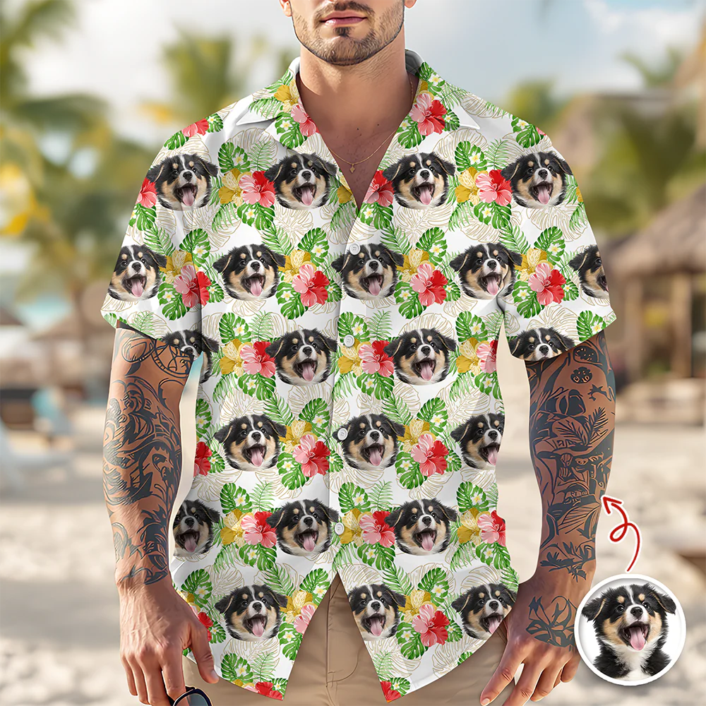 Custom Dog Cat Face Hawaii Shirt Personalized Cat Aloha Shirt HA75 921116 - Image 2