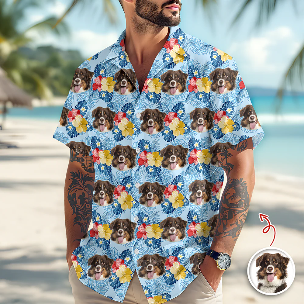 Custom Dog Cat Face Hawaii Shirt Personalized Cat Aloha Shirt HA75 921116 - Image 3