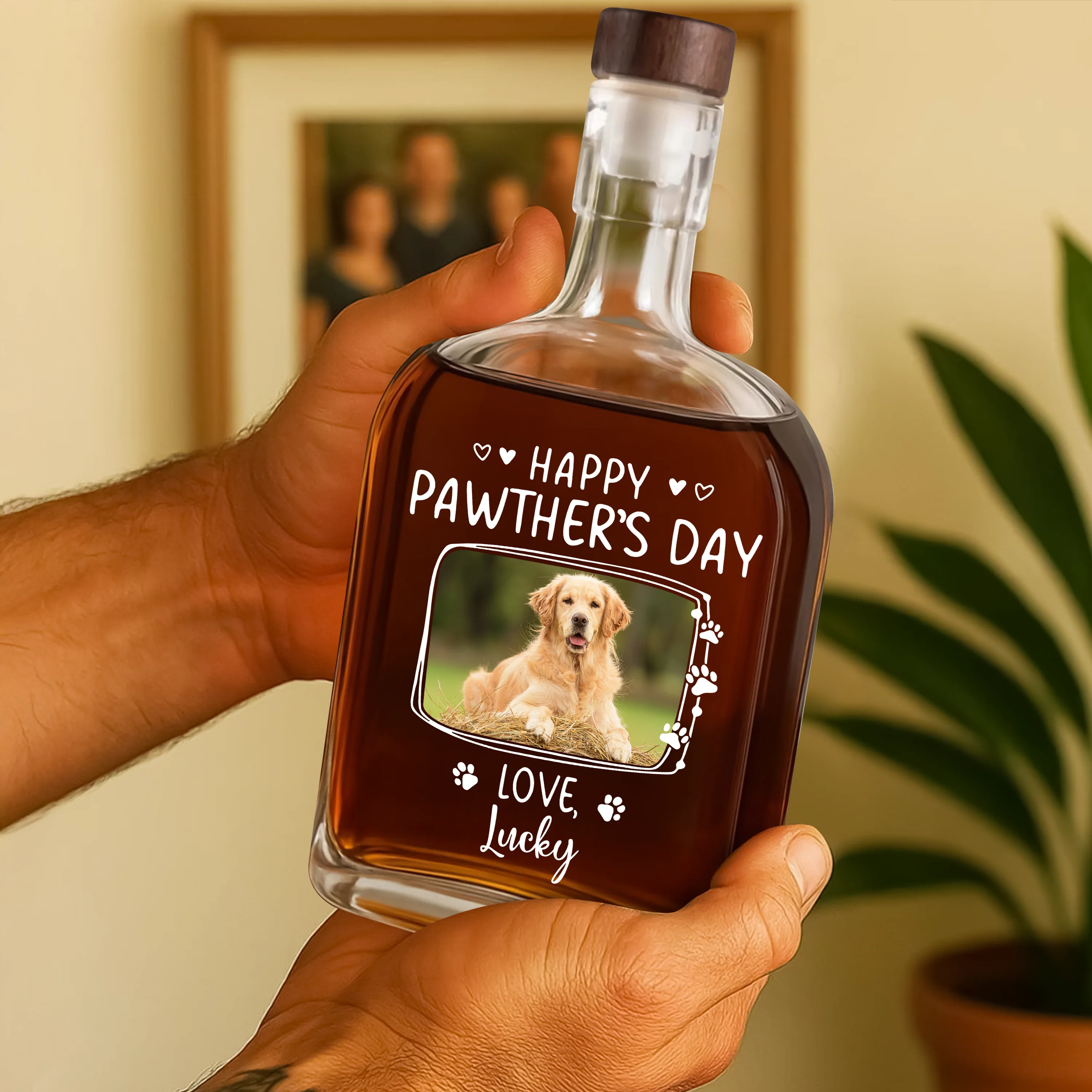 Custom Dog Cat Photo Happy Pawther’s Day Whiskey Bottle HA75 892534 - Image 4
