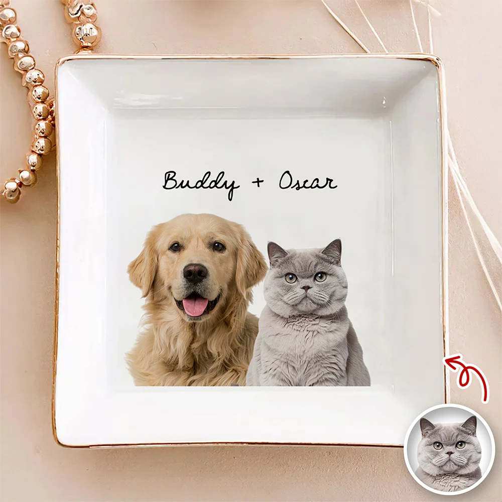 Custom Dog Cat Photo Jewelry Dish Gift for Pet Lovers HA75 898408 - Image 5
