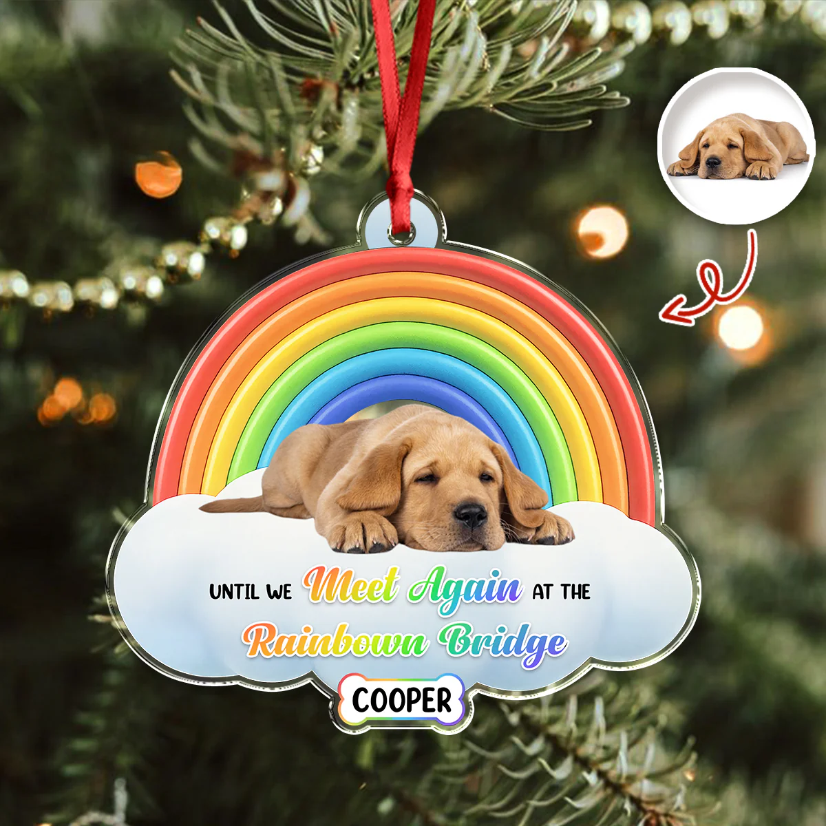 Custom Dog Lost Photo Acrylic Ornament Memorial Gift For Dog Dad Dog Mom CH07 896872