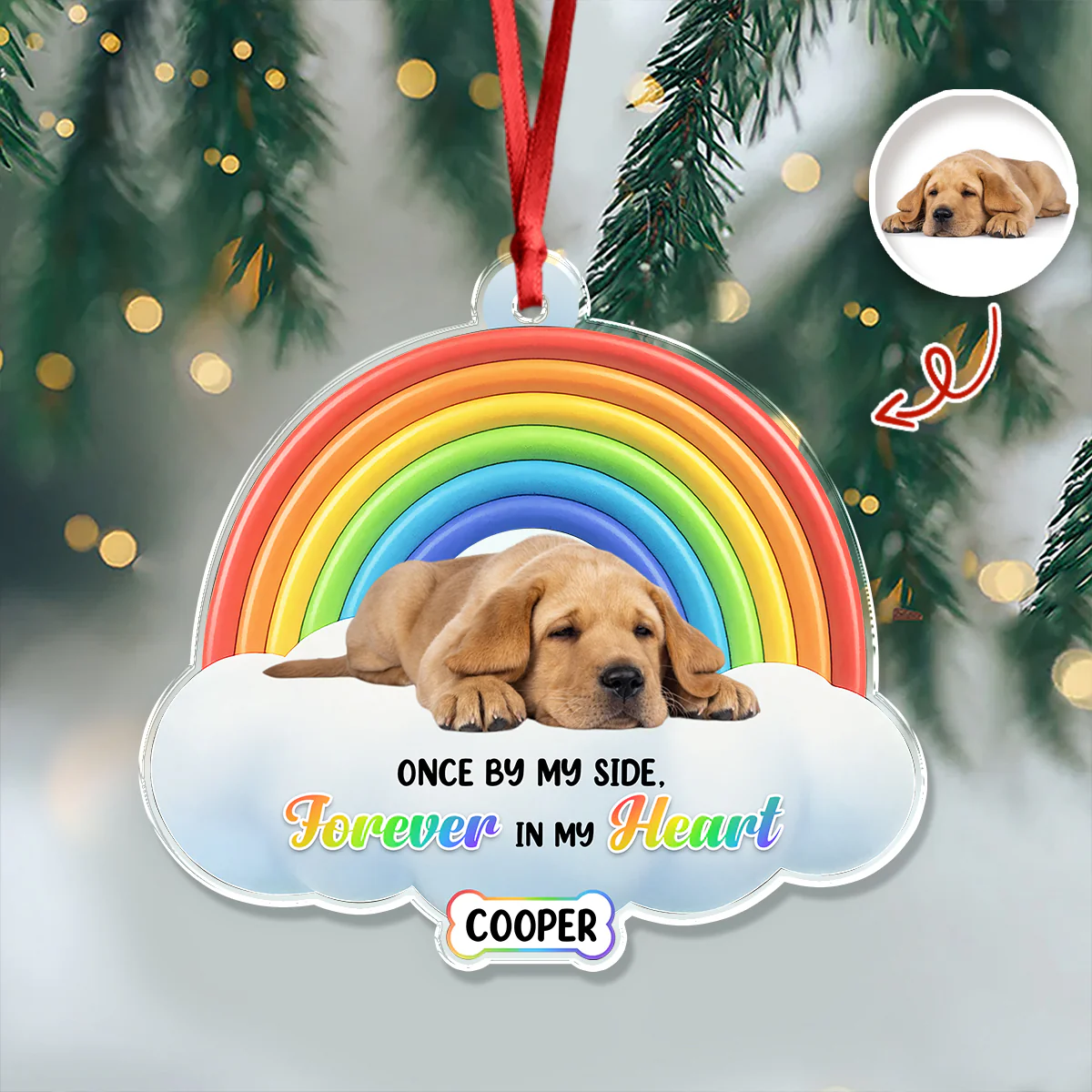 Custom Dog Lost Photo Acrylic Ornament Memorial Gift For Dog Dad Dog Mom CH07 896872 - Image 3