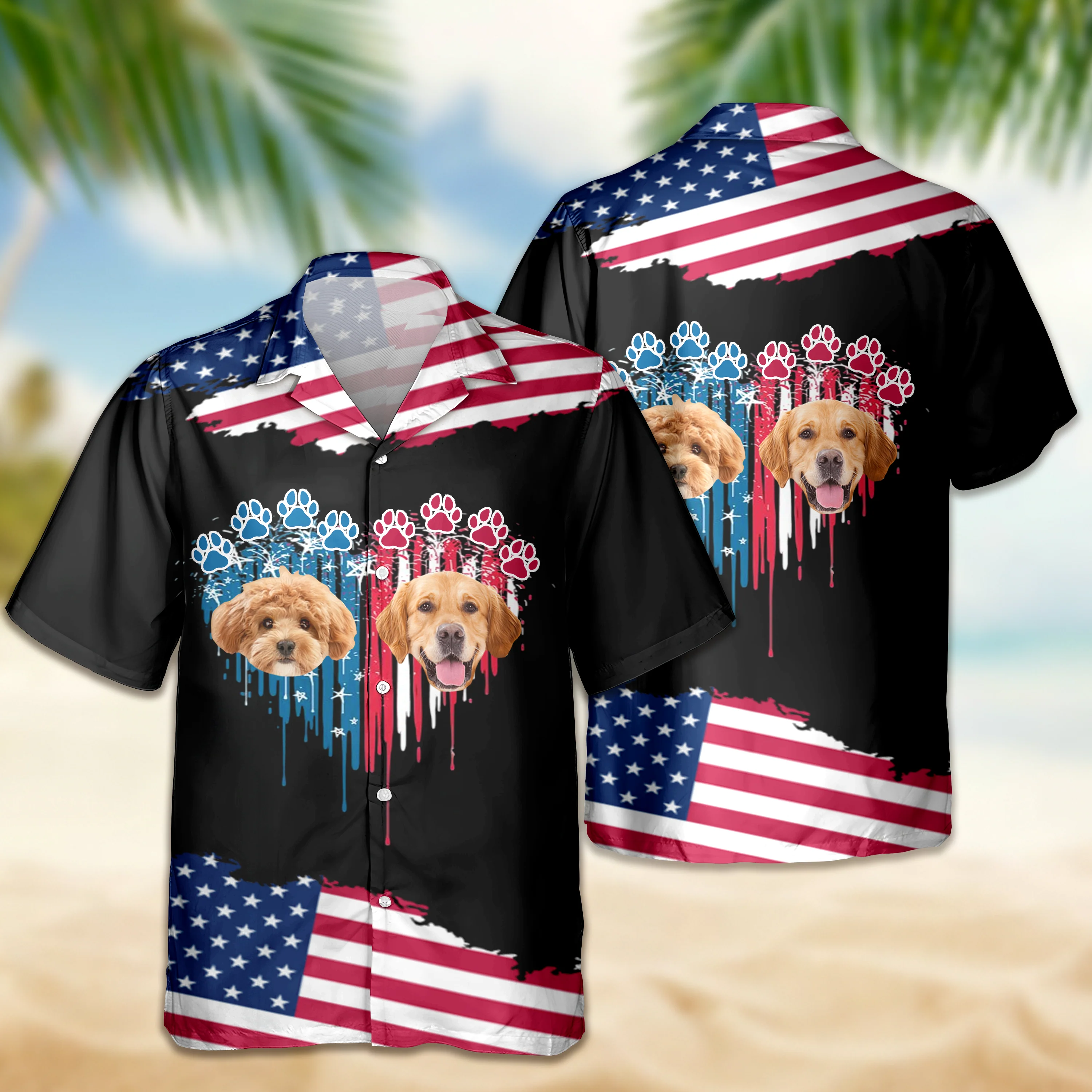 Custom Dog Photo 4th July Hawaii Shirt TH10 892665 - Image 5