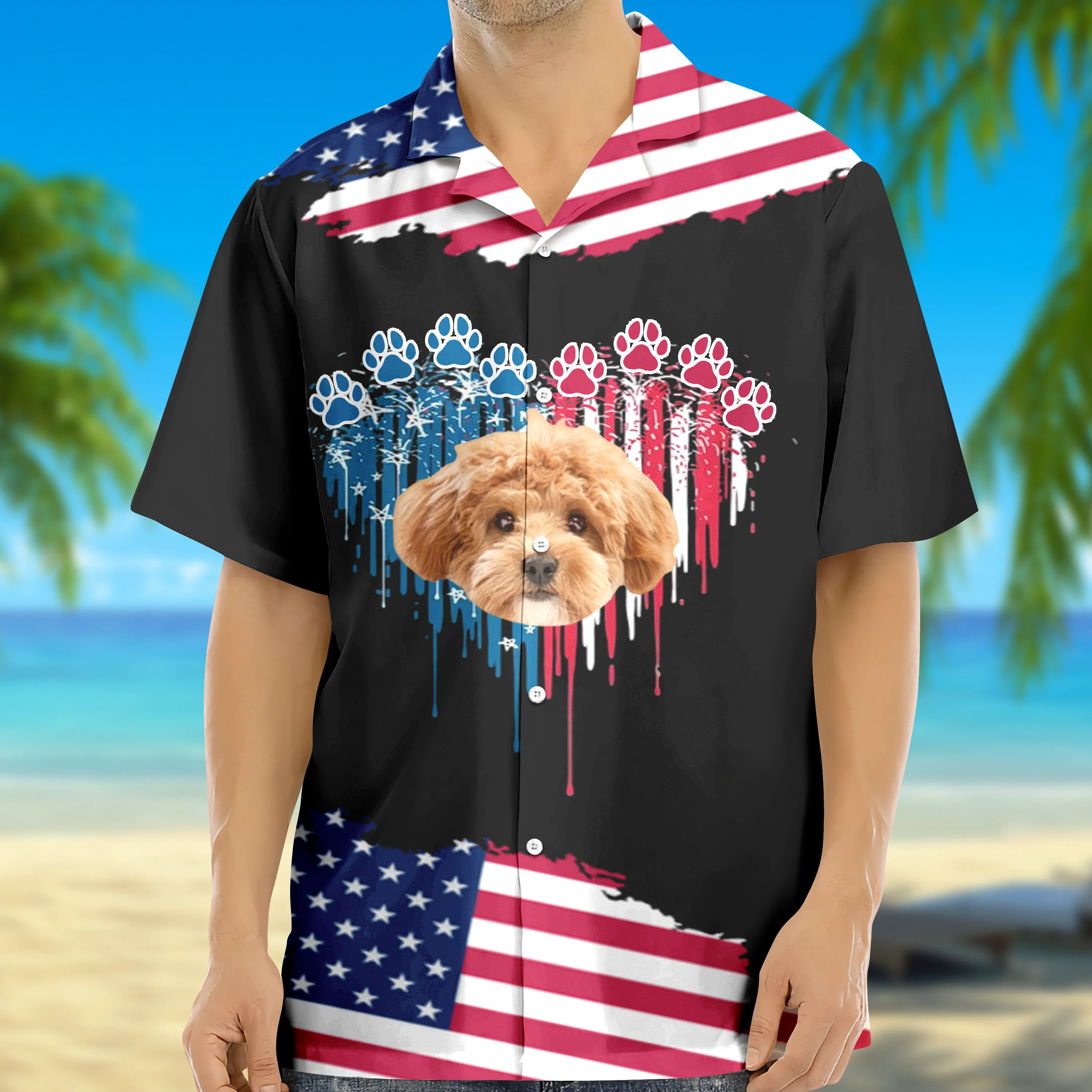 Custom Dog Photo 4th July Hawaii Shirt TH10 892665 - Image 6