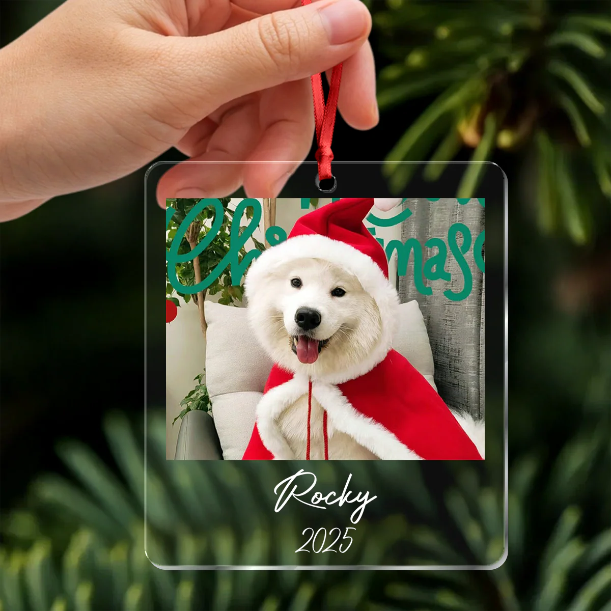 Custom Dog Photo Acrylic Ornament Christmas Gift For Dog Lovers LM32 895769 - Image 2