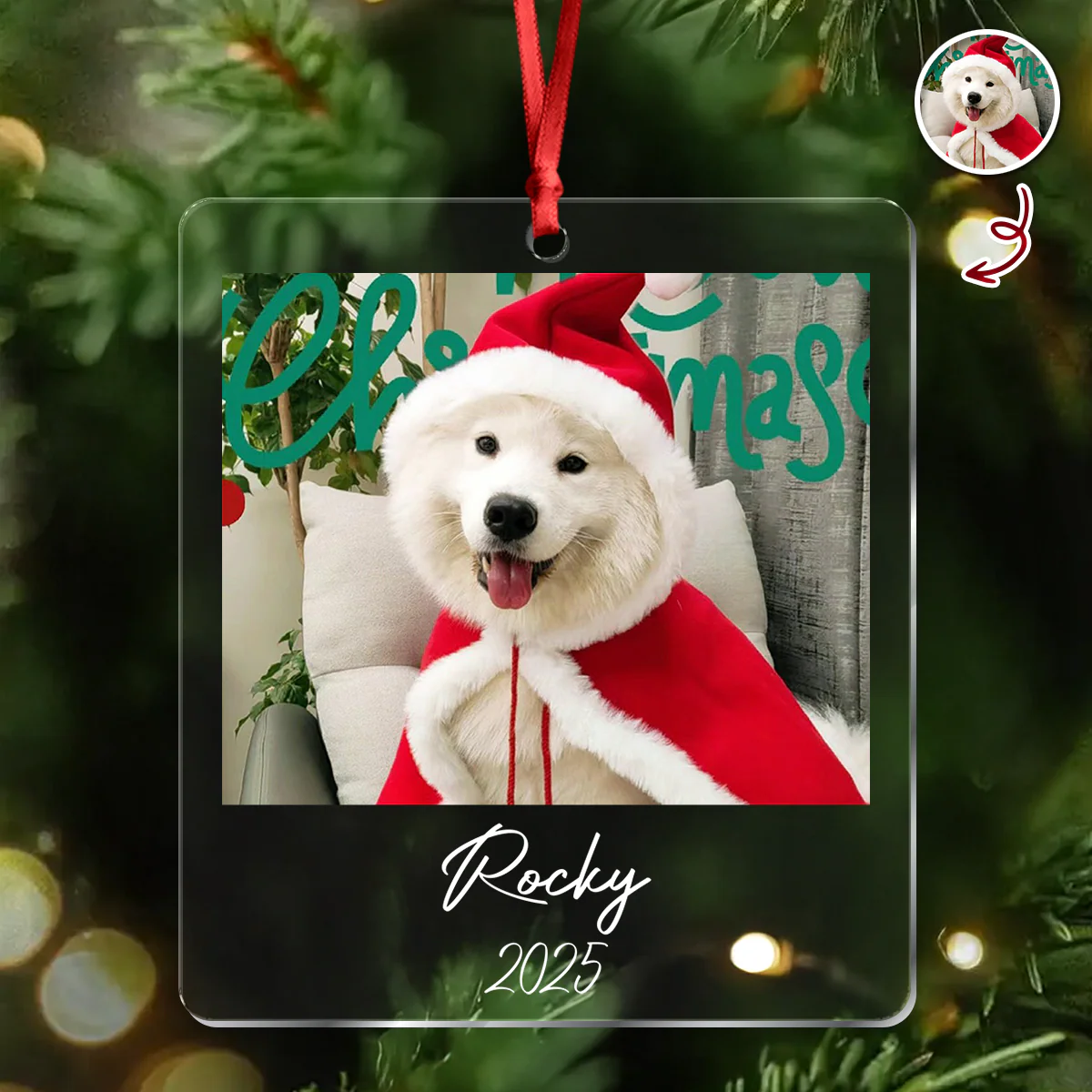 Custom Dog Photo Acrylic Ornament Christmas Gift For Dog Lovers LM32 895769 - Image 4