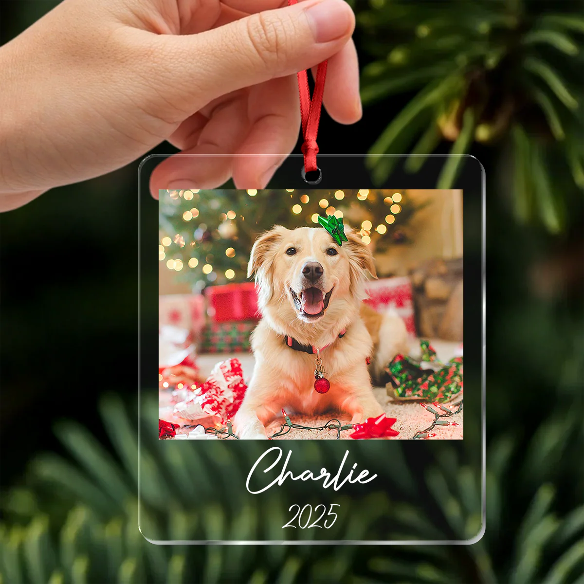Custom Dog Photo Acrylic Ornament Christmas Gift For Dog Lovers LM32 895769 - Image 5