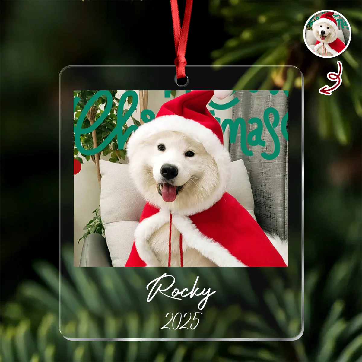 Custom Dog Photo Acrylic Ornament Christmas Gift For Dog Lovers LM32 895769 - Image 6