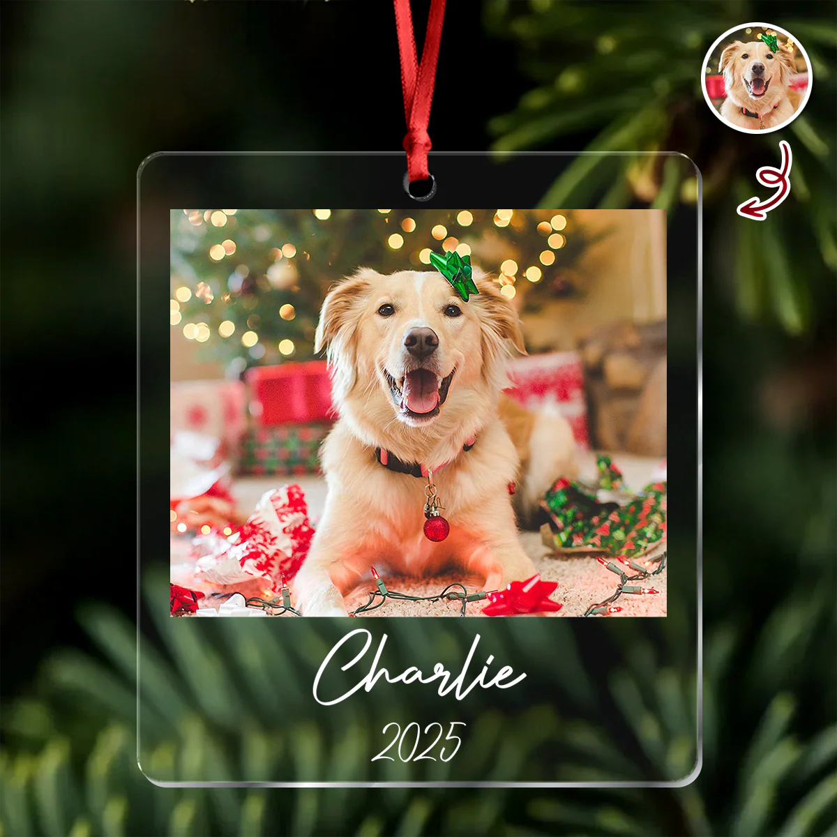 Custom Dog Photo Acrylic Ornament Christmas Gift For Dog Lovers LM32 895769 - Image 8