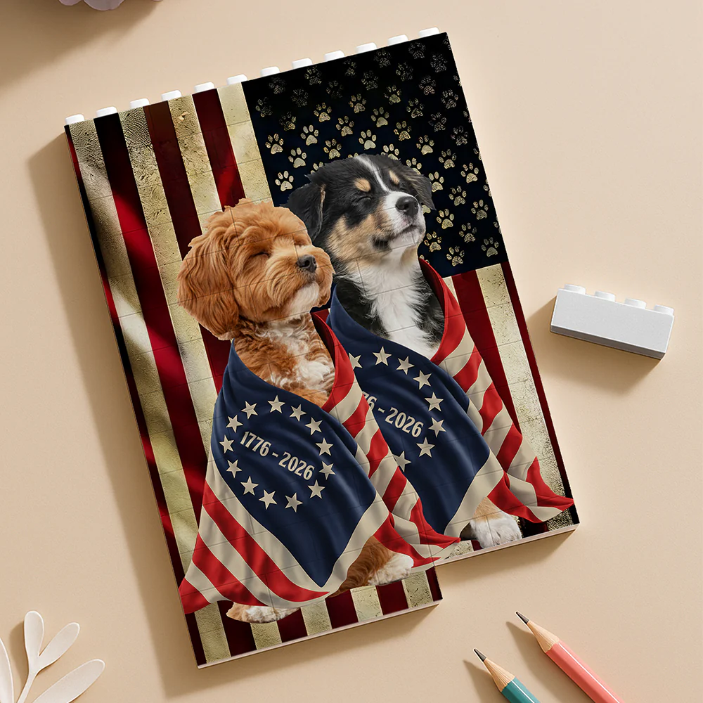 Custom Dog Photo American Patriot Building Block HA75 920522 - Image 4