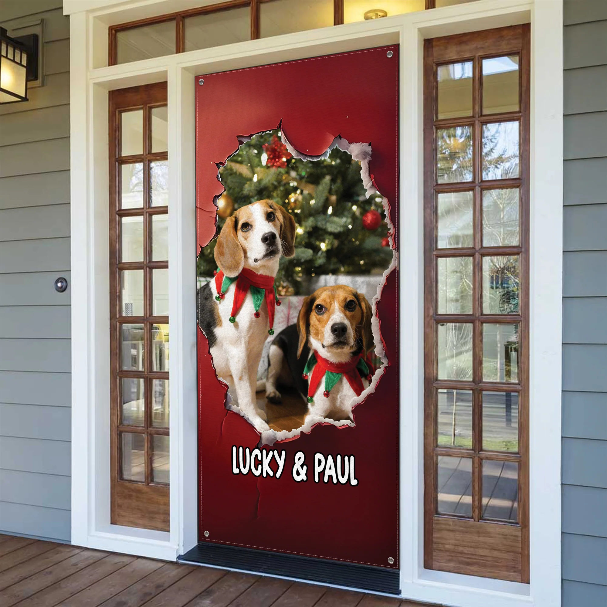Custom Dog Photo Christmas Door Cover Gift For Dog Lovers TH10 896567 - Image 5