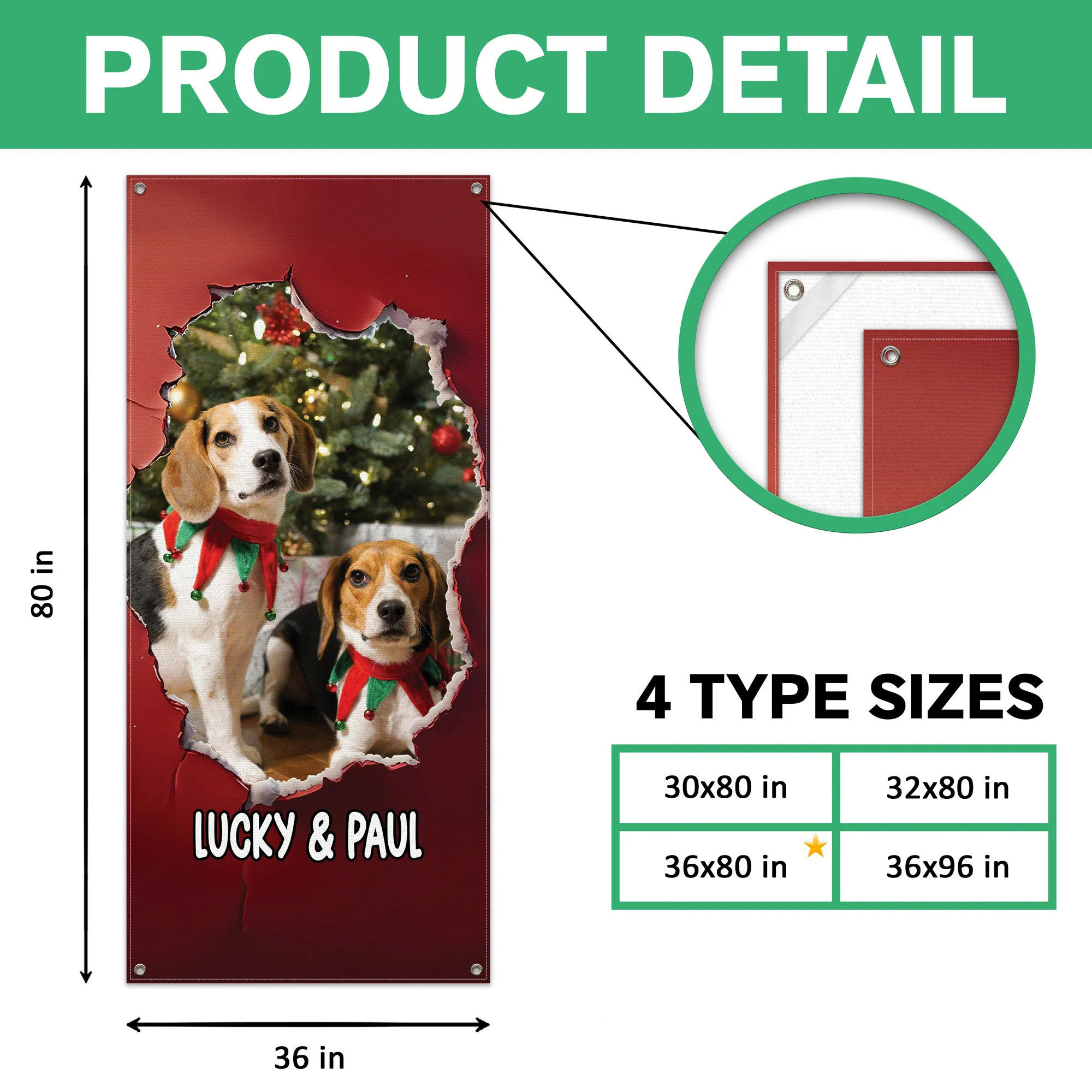 Custom Dog Photo Christmas Door Cover Gift For Dog Lovers TH10 896567 - Image 6
