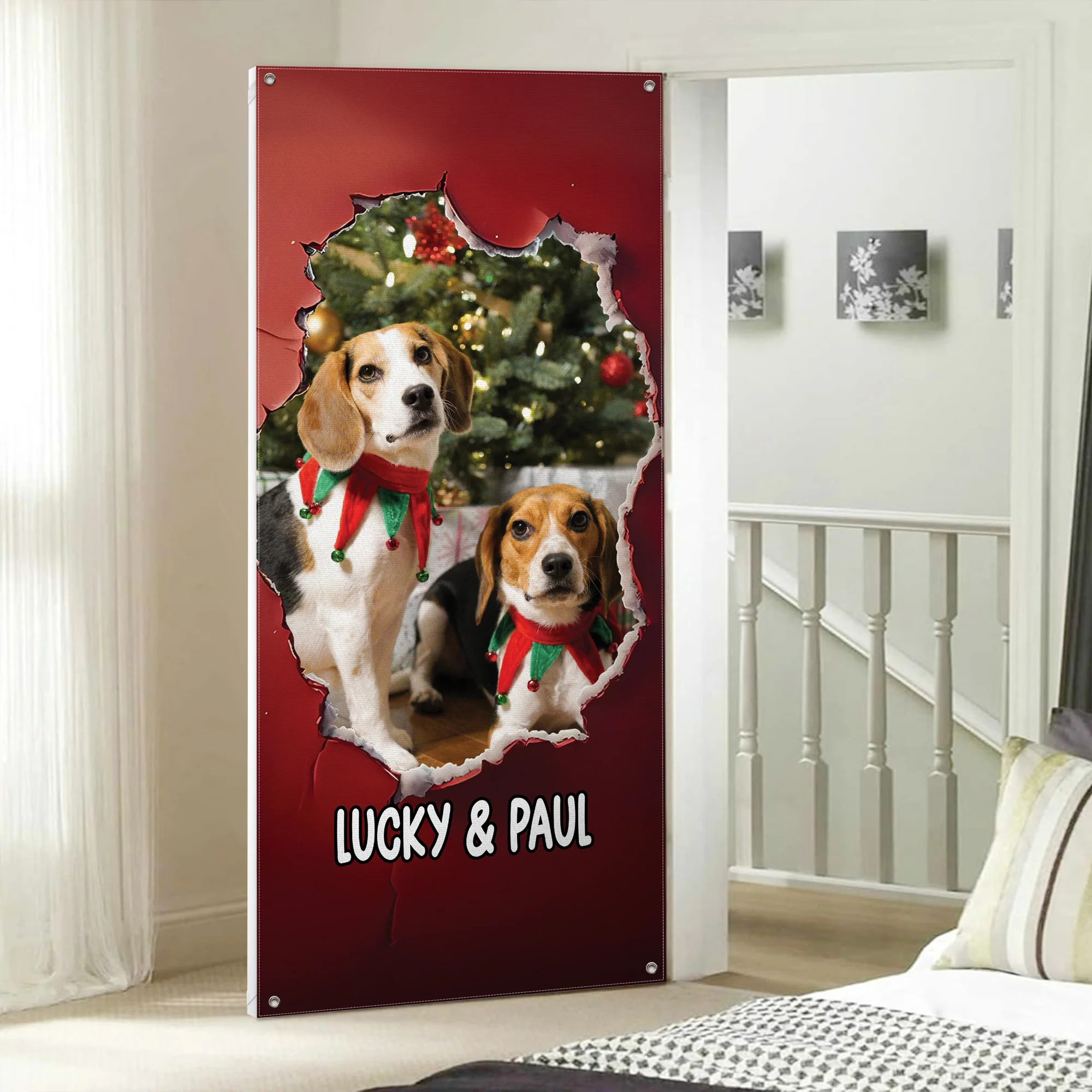 Custom Dog Photo Christmas Door Cover Gift For Dog Lovers TH10 896567 - Image 8