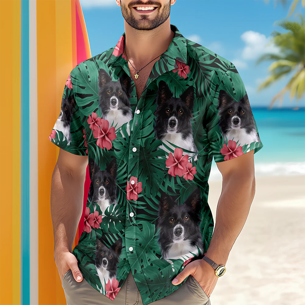 Custom Dog Photo Flower Tropical Hawaiian Shirt TH10 892903 - Image 3