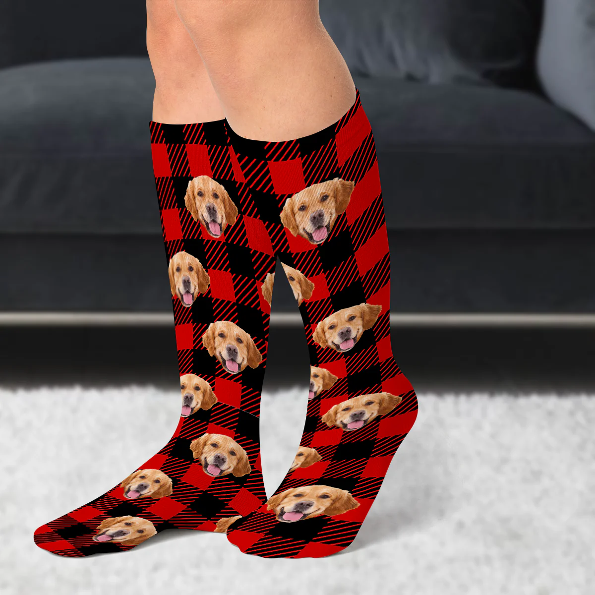 Custom Dog Photo Fluffy Socks Gift for Dog Lovers CH07 896274 - Image 2