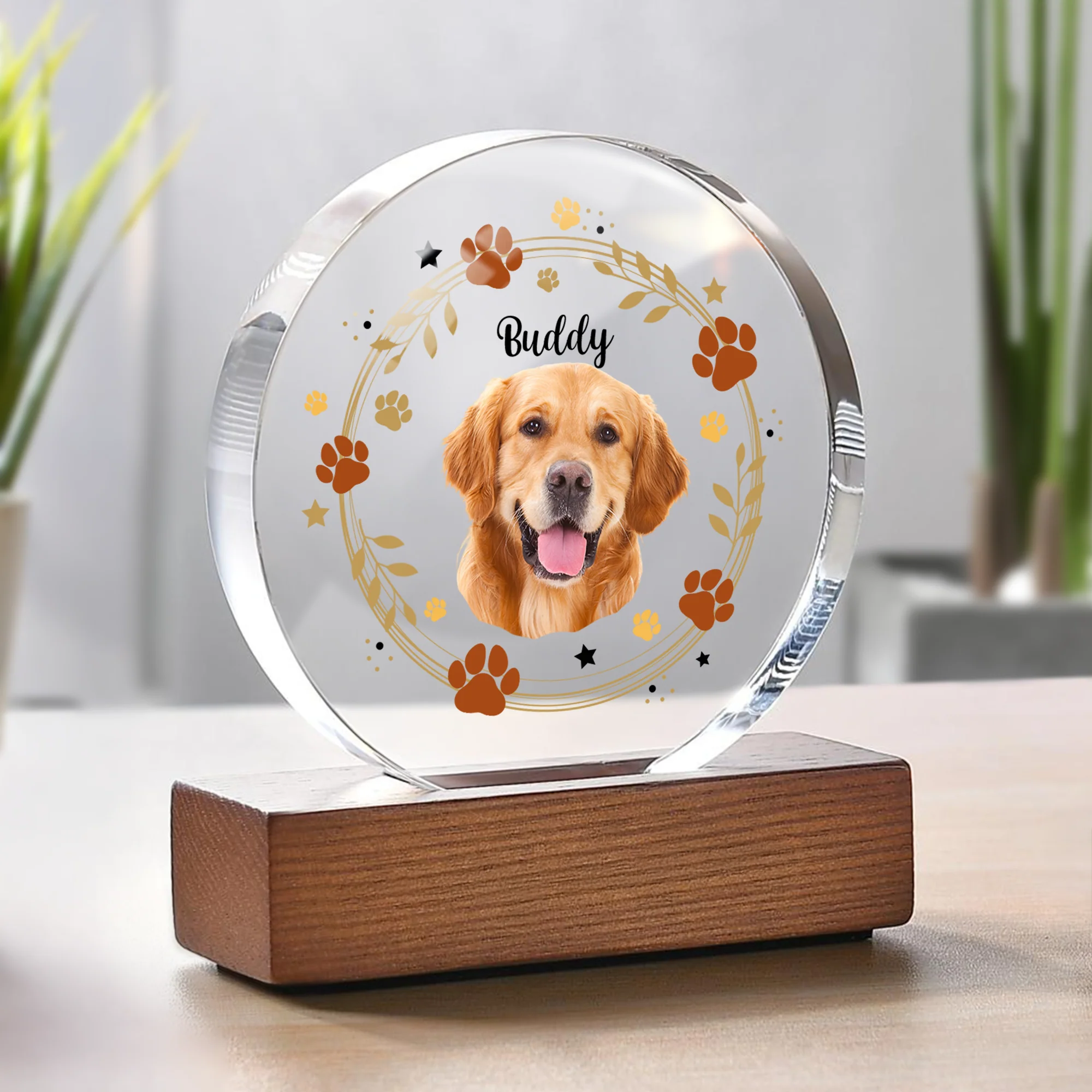 Custom Dog Photo For Dog Lovers Round Acrylic Frame Block HO82 894156 - Image 2