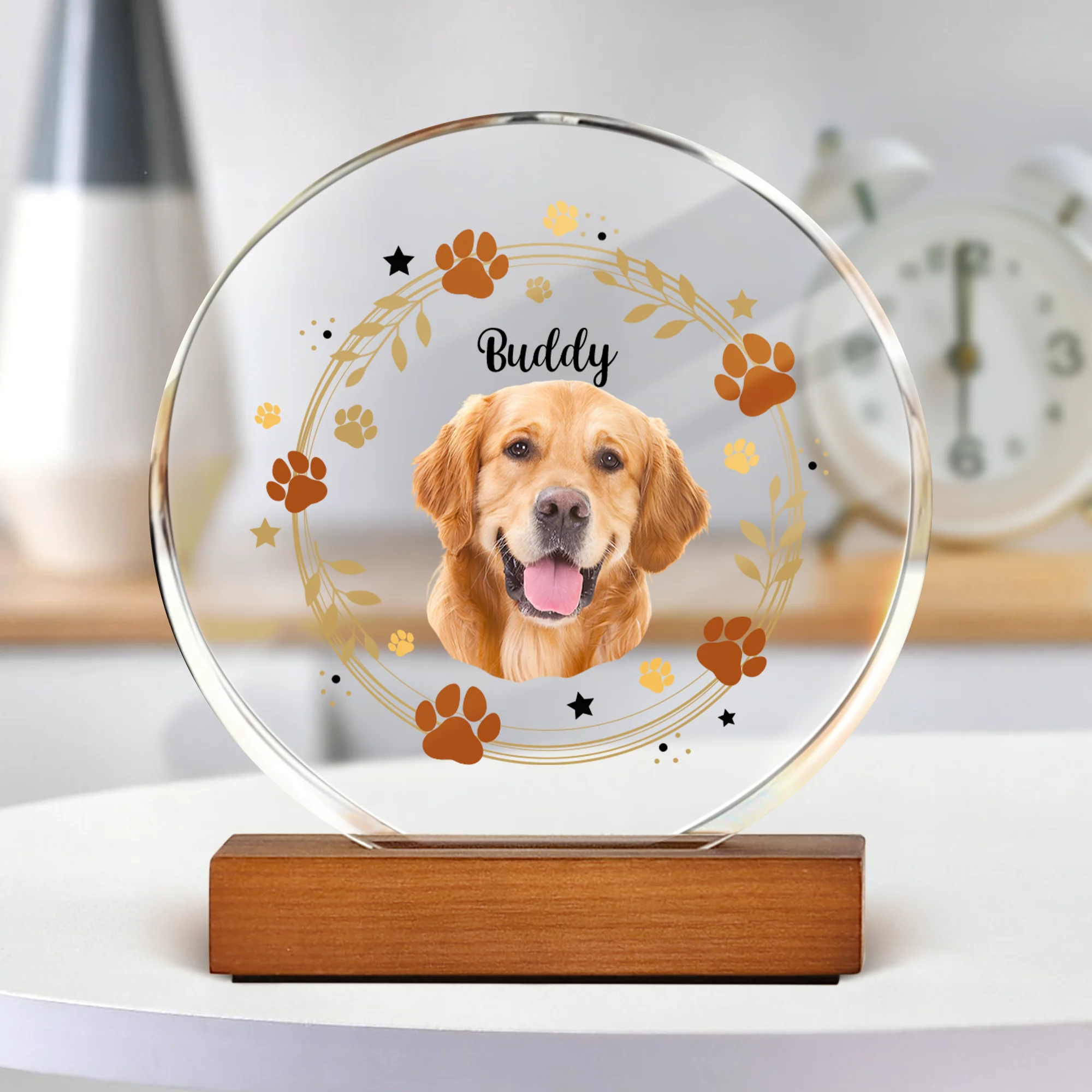Custom Dog Photo For Dog Lovers Round Acrylic Frame Block HO82 894156 - Image 3