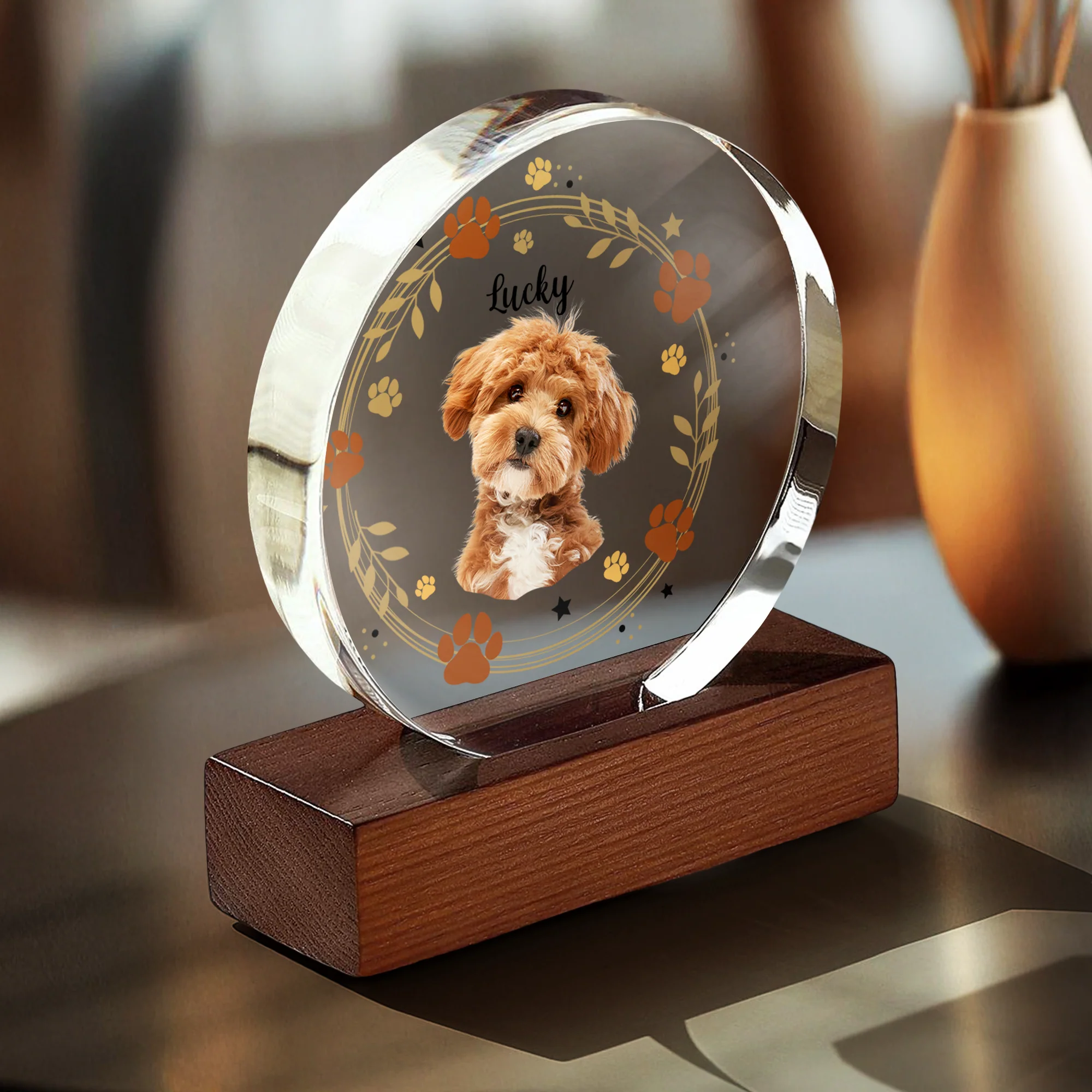 Custom Dog Photo For Dog Lovers Round Acrylic Frame Block HO82 894156 - Image 4
