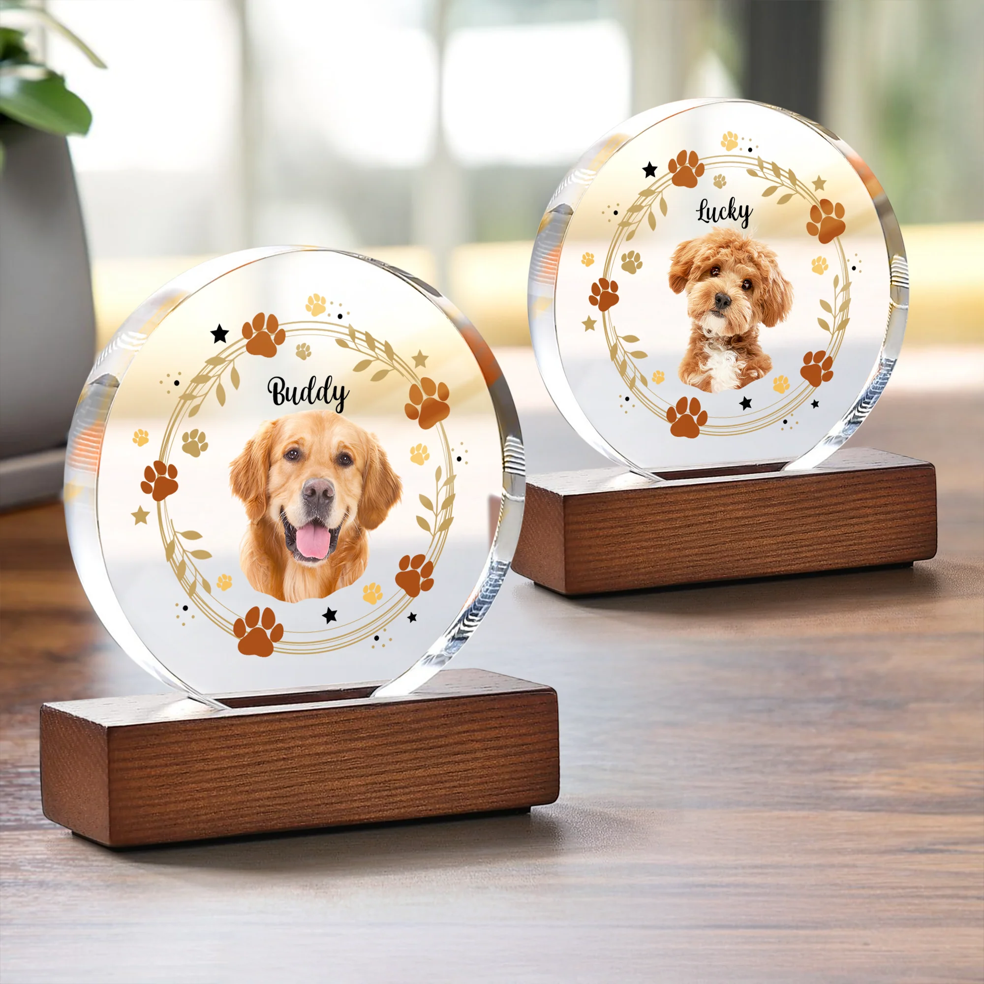 Custom Dog Photo For Dog Lovers Round Acrylic Frame Block HO82 894156 - Image 5