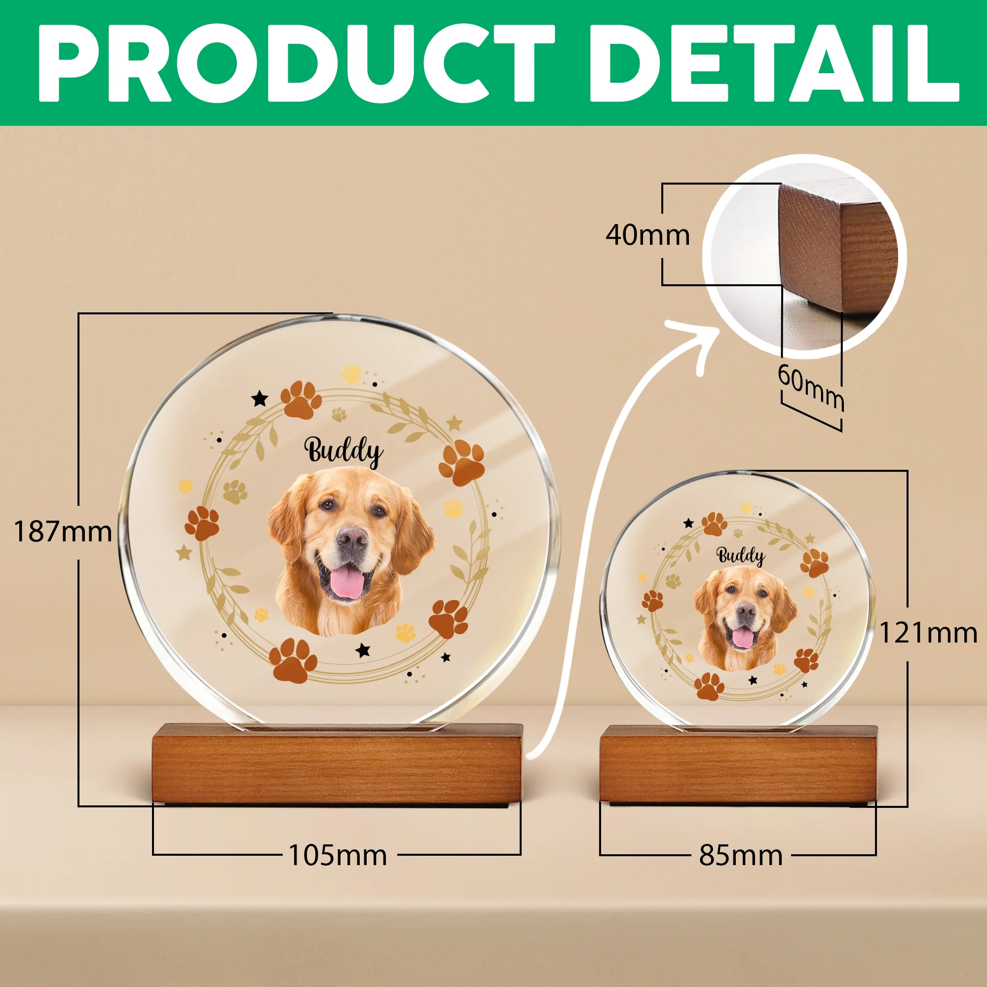 Custom Dog Photo For Dog Lovers Round Acrylic Frame Block HO82 894156 - Image 8