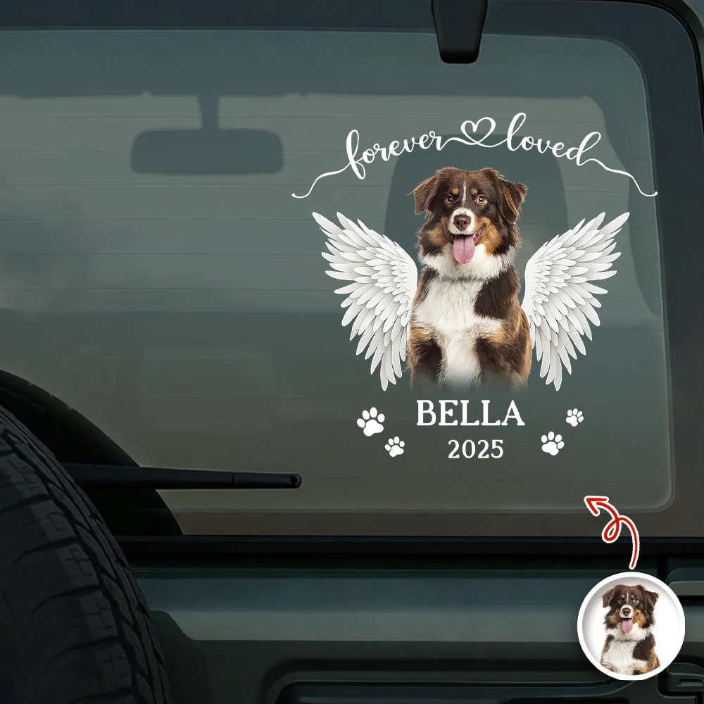 Custom Dog Photo Forever Loved Memorial Car Window Decal Sticker CH07 910476 - Image 6
