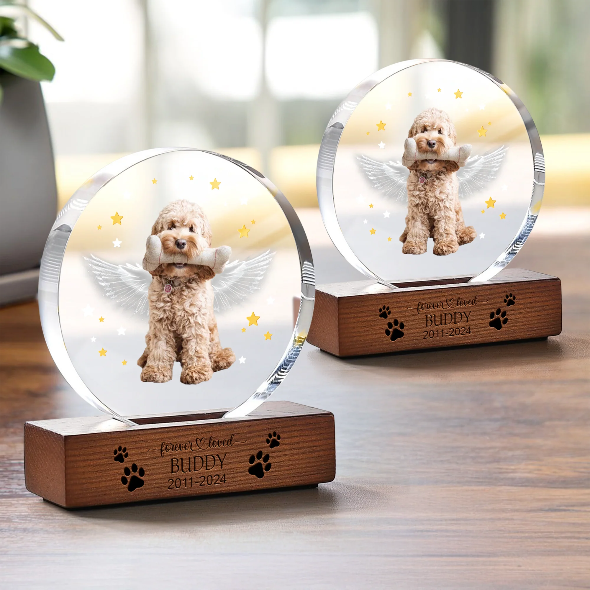 Custom Dog Photo Gift Memorial Round Acrylic Frame Block HO82 894172 - Image 8