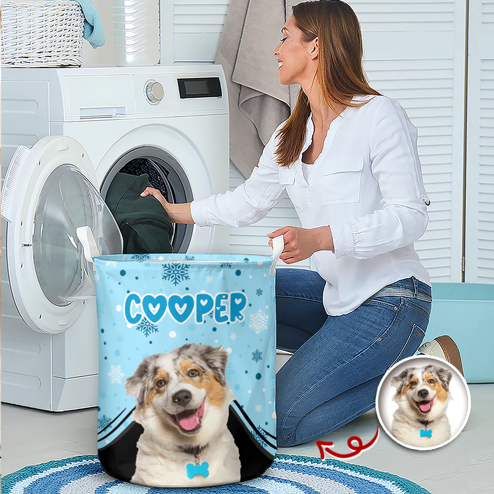 Custom Dog Photo Paws Off My Laundry - Personalized Laundry Basket CH07 896564 - Image 2