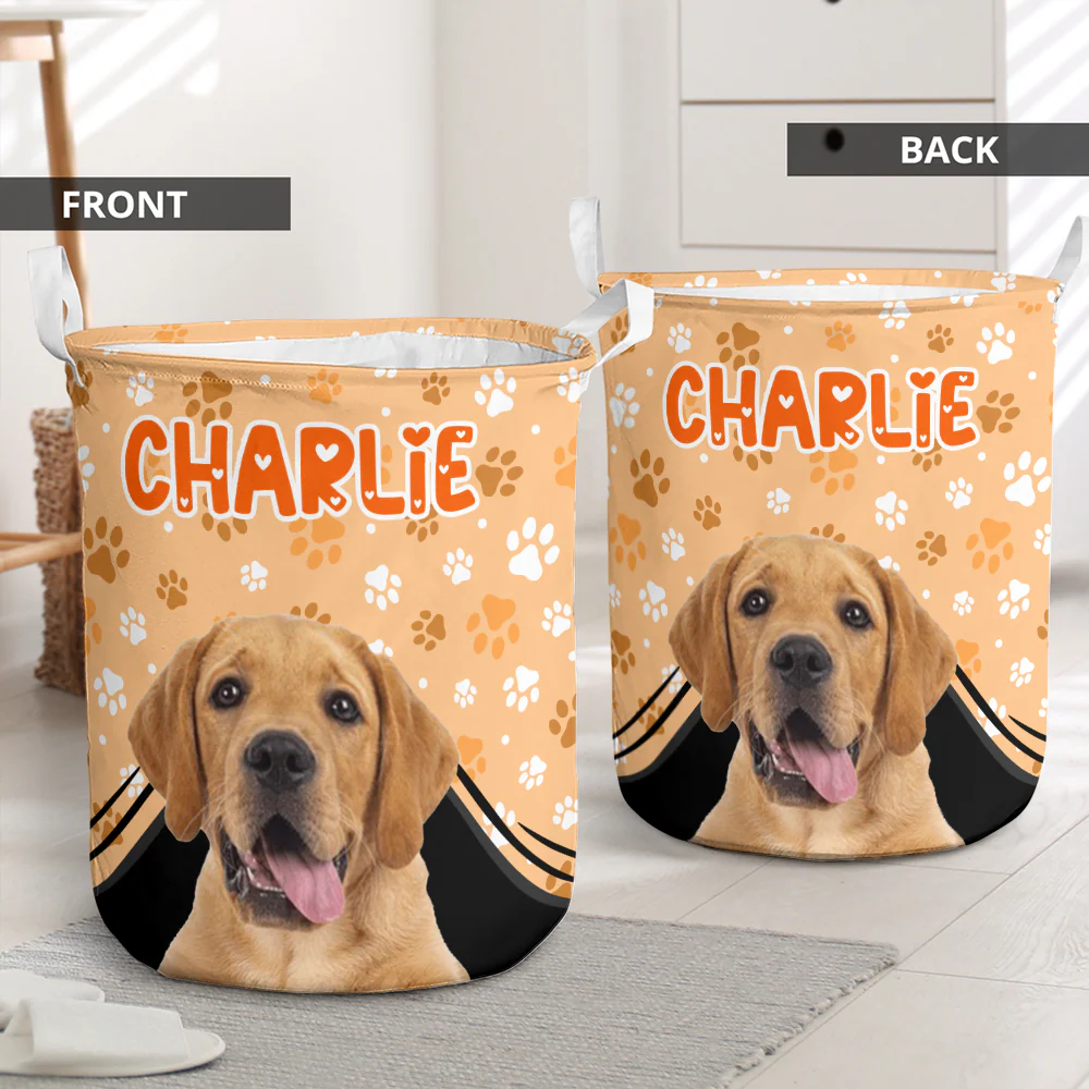 Custom Dog Photo Paws Off My Laundry - Personalized Laundry Basket CH07 896564 - Image 4