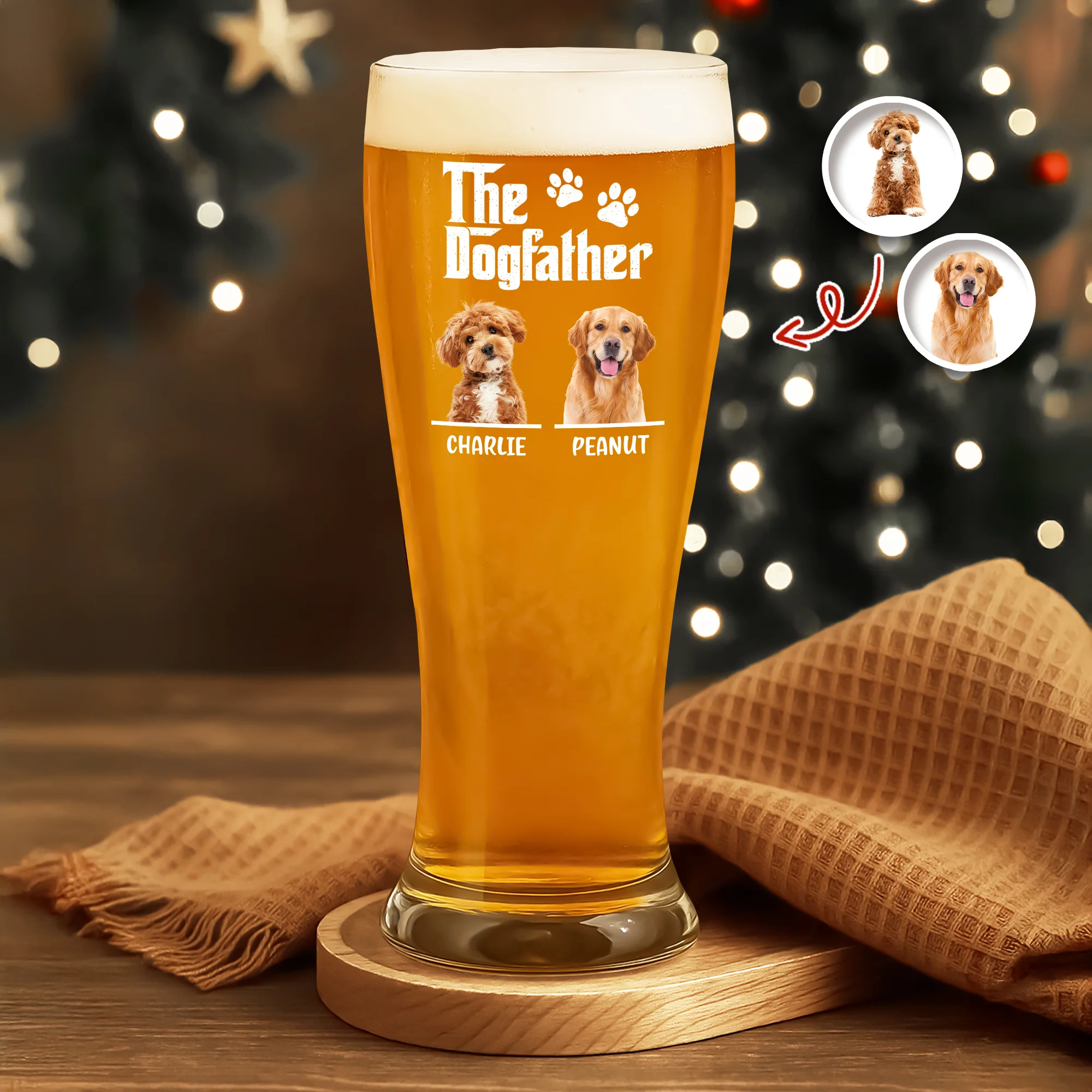 Custom Dog Photo The Dog Father Pilsner Glass Gift for Dog Lovers HA75 892882 - Image 3