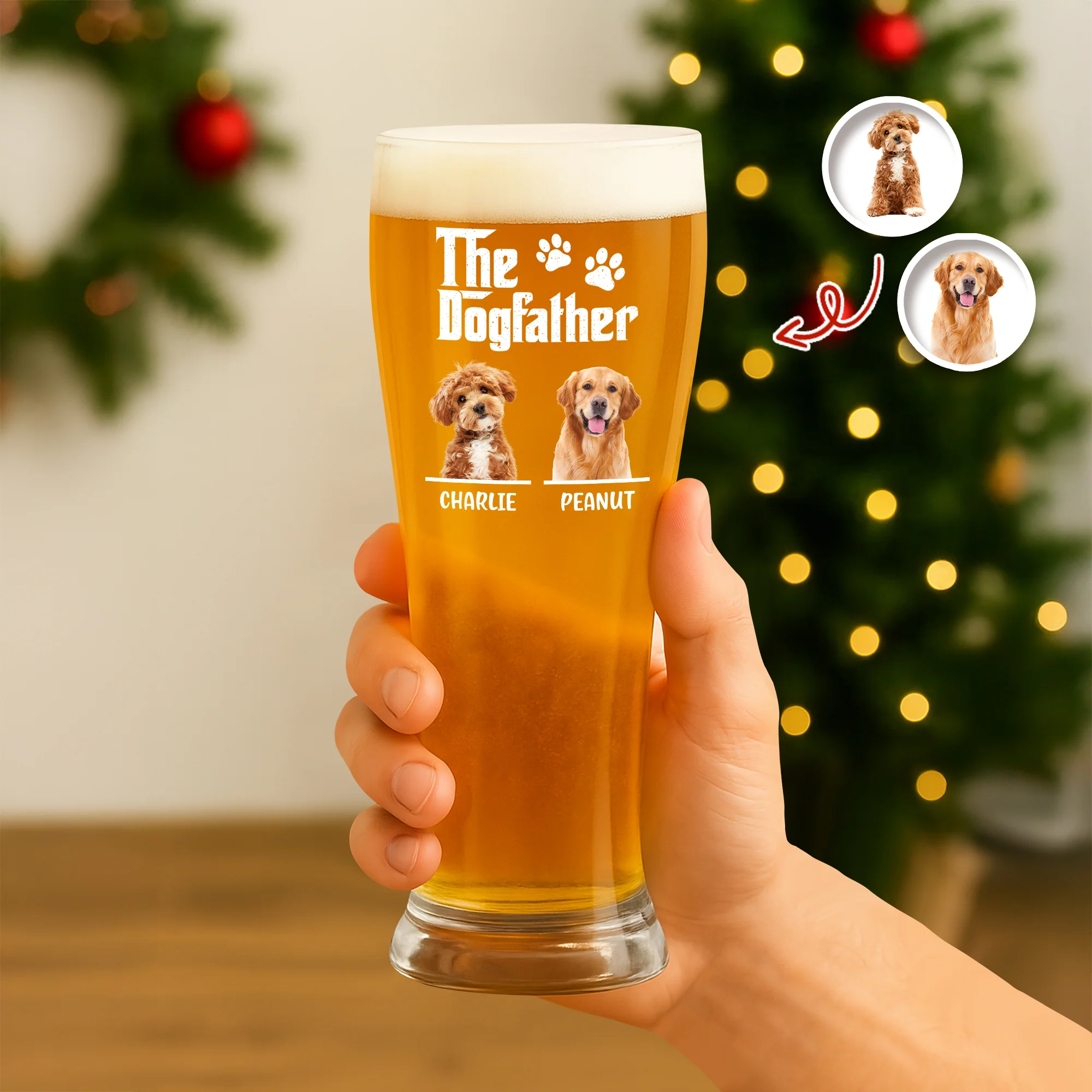 Custom Dog Photo The Dog Father Pilsner Glass Gift for Dog Lovers HA75 892882 - Image 4