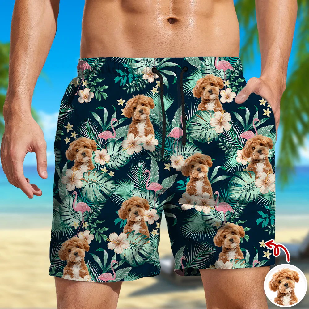 Custom Dog Photo Tropical Vacation Aloha Beach Short Gift For Dog Lover HO82 902632 - Image 6