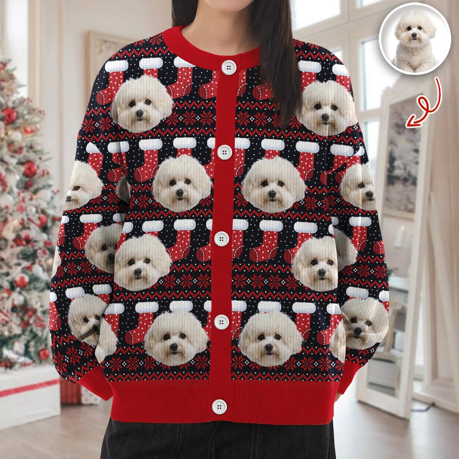 Custom Dog Photo Ugly Cardigan For Dog Lovers LM32 897129 - Image 9