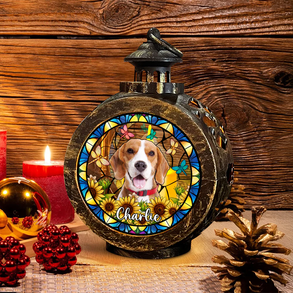 Custom Dog Photo With Flower Memorial Candlelight Lantern Ornament HO82 900224 - Image 5